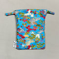 Asian Print with Swans Drawstring Bag