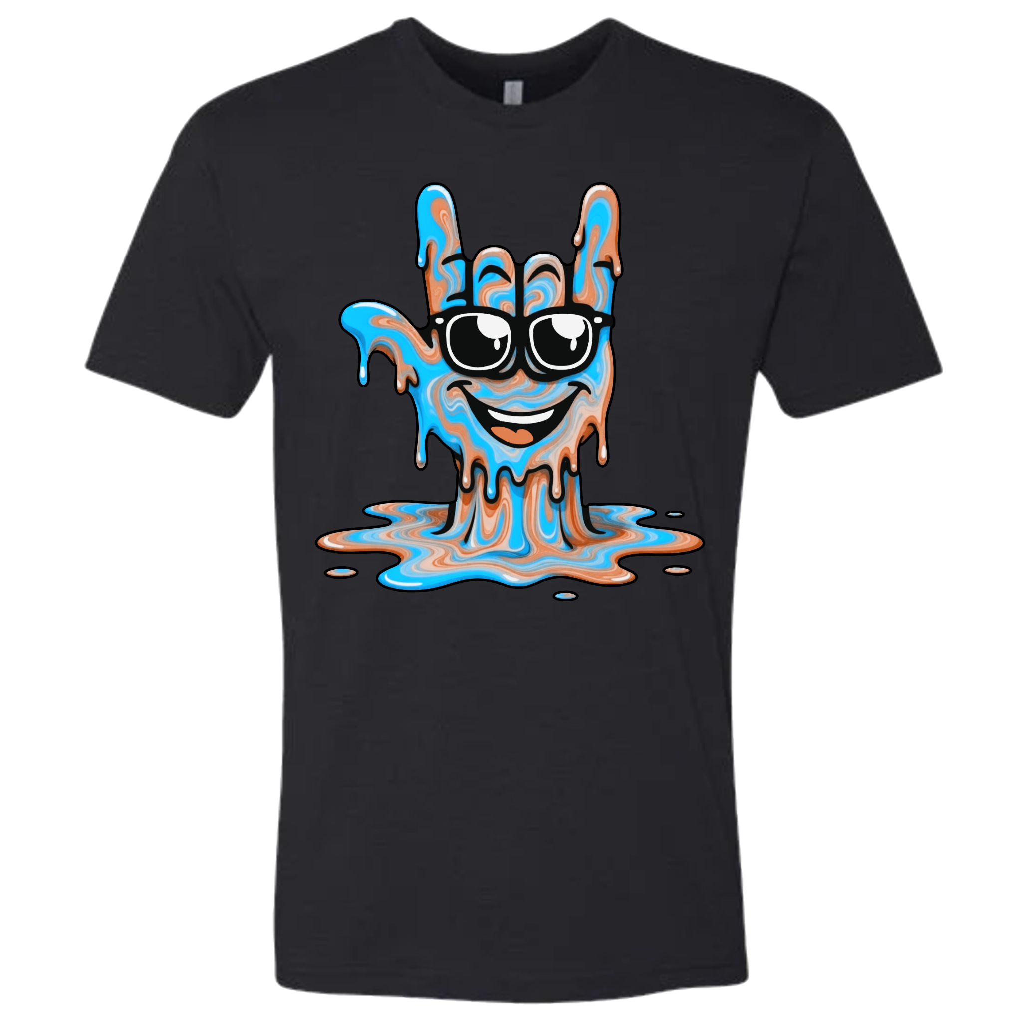 ASL Drip Face T-Shirt - Brown