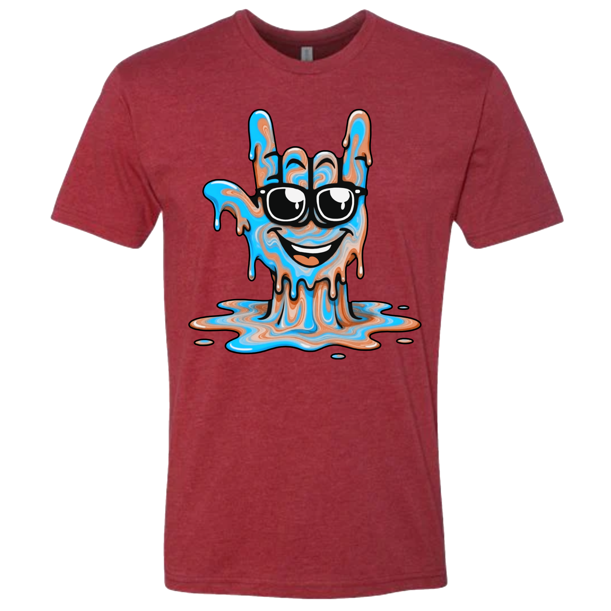 ASL Drip Face T-Shirt - Brown