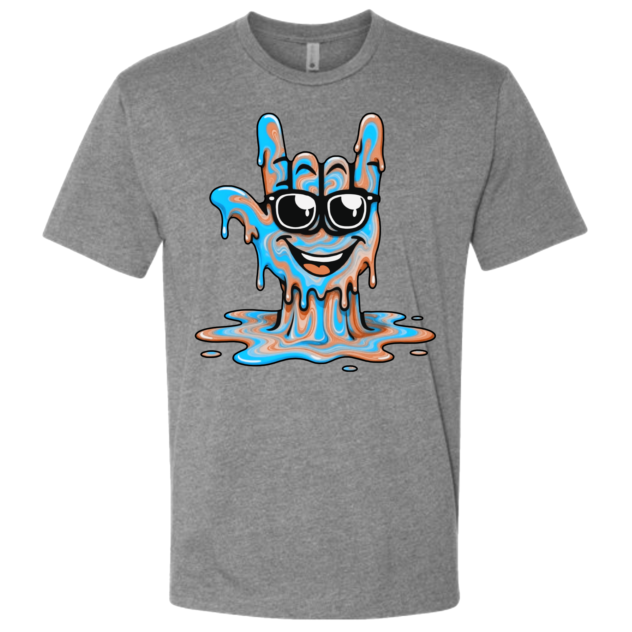 ASL Drip Face T-Shirt - Brown