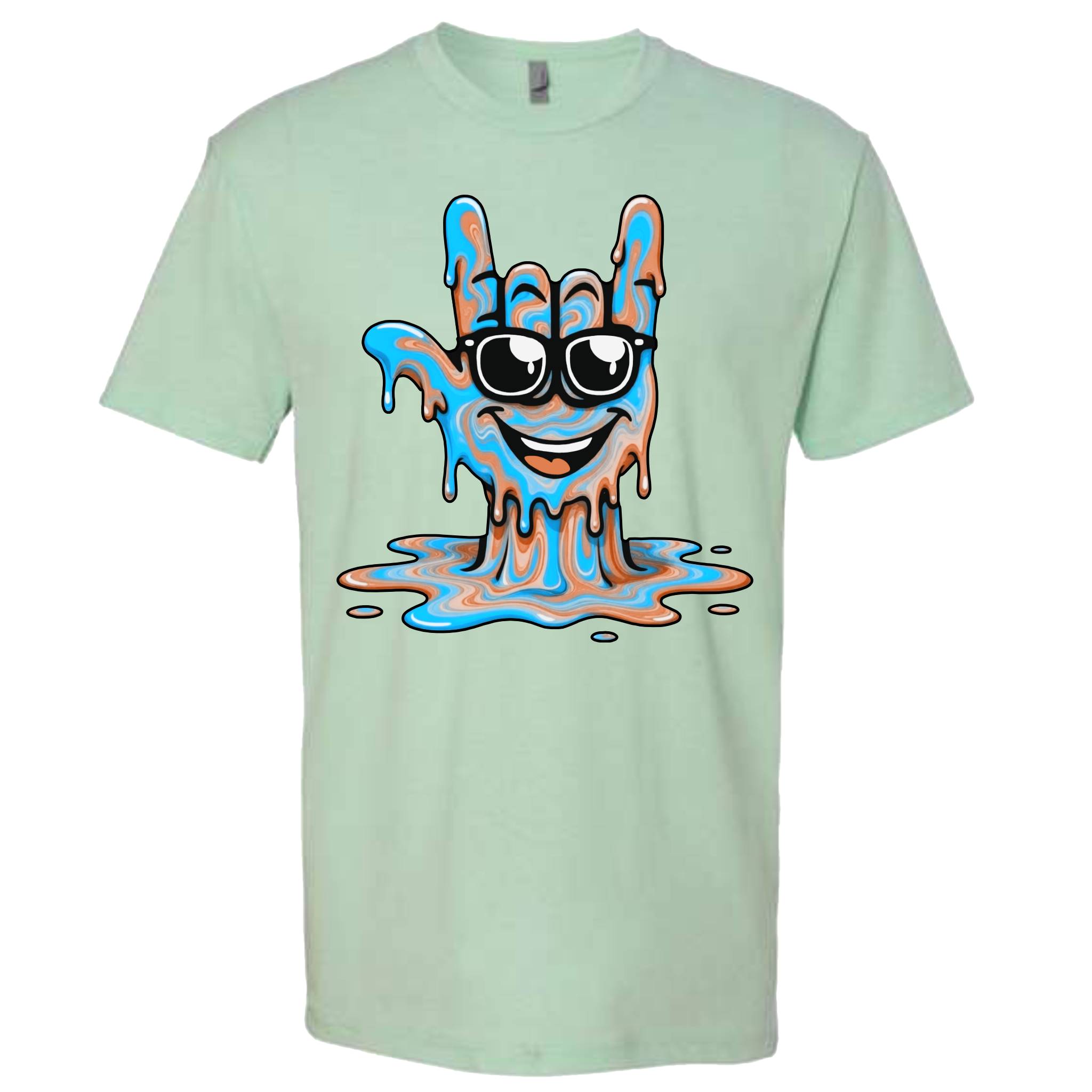ASL Drip Face T-Shirt - Brown