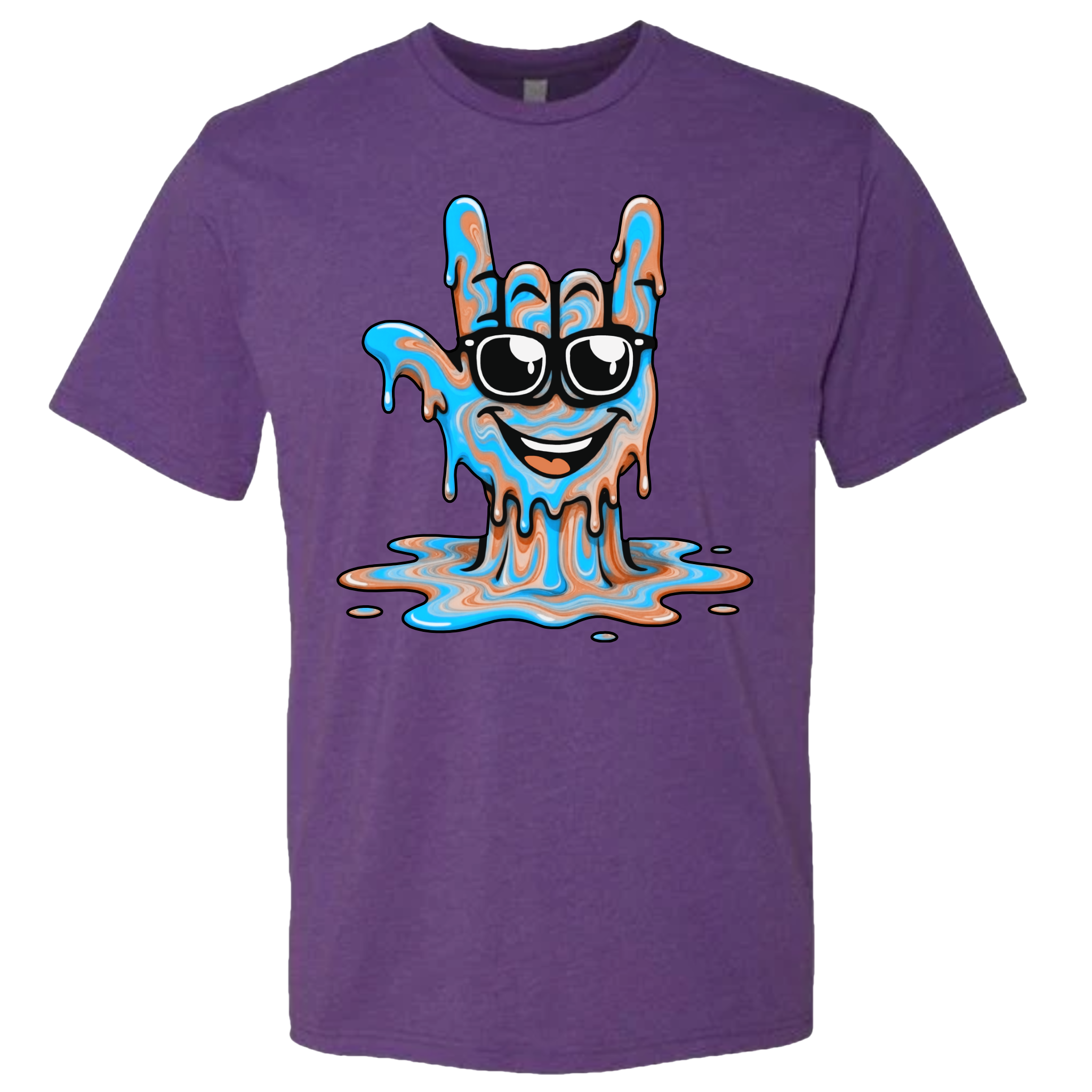 ASL Drip Face T-Shirt - Brown