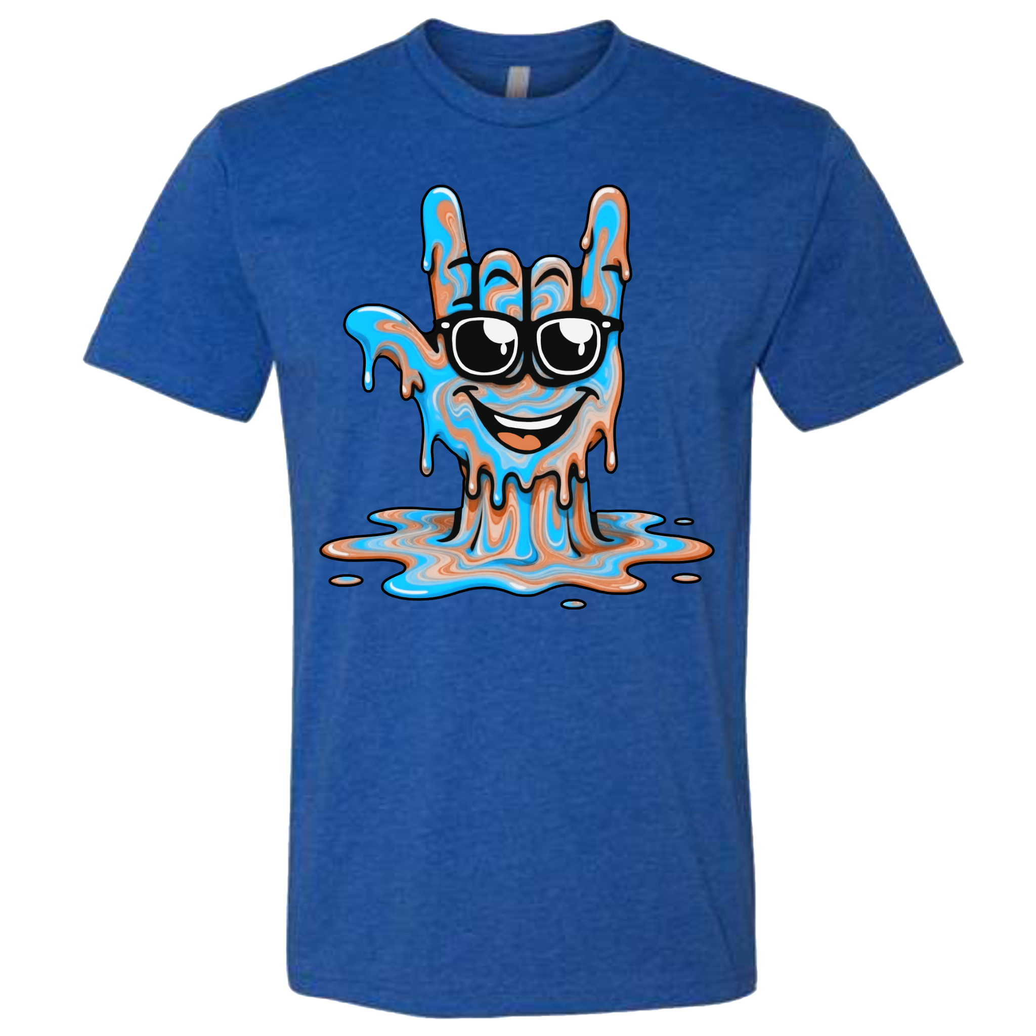 ASL Drip Face T-Shirt - Brown