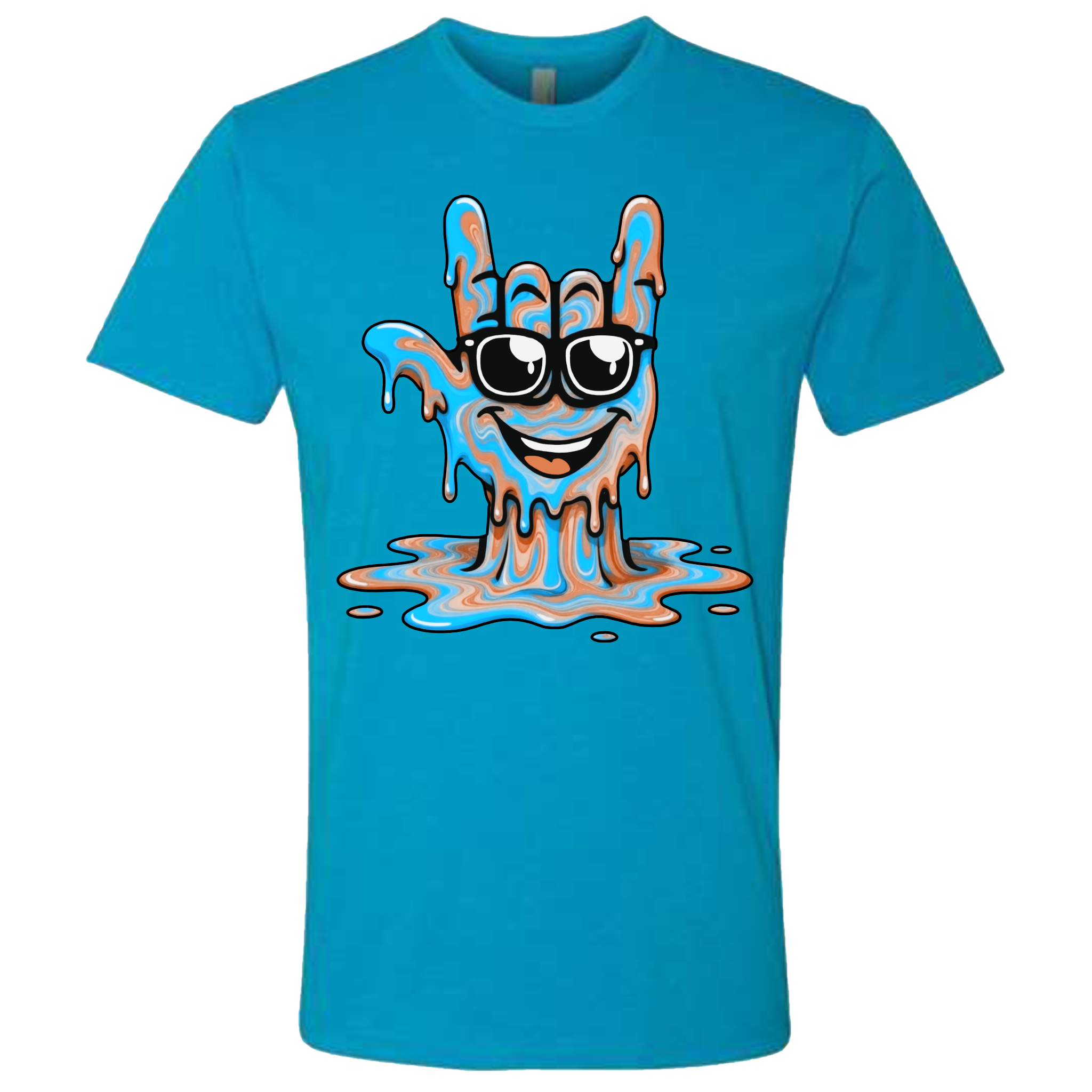 ASL Drip Face T-Shirt - Brown