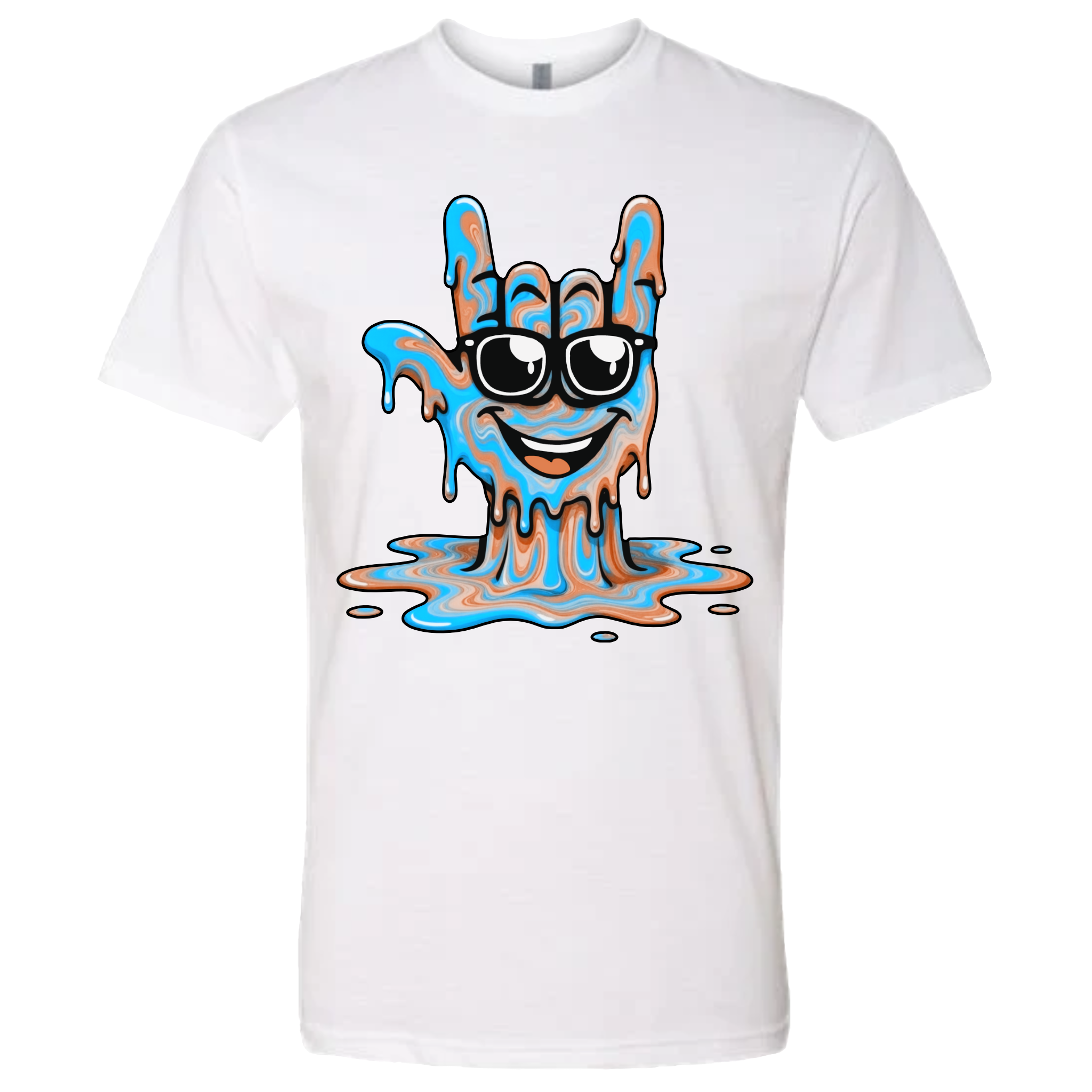 ASL Drip Face T-Shirt - Brown