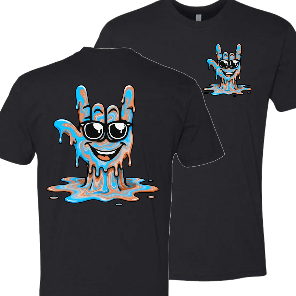ASL Drip Face T-Shirt - Brown