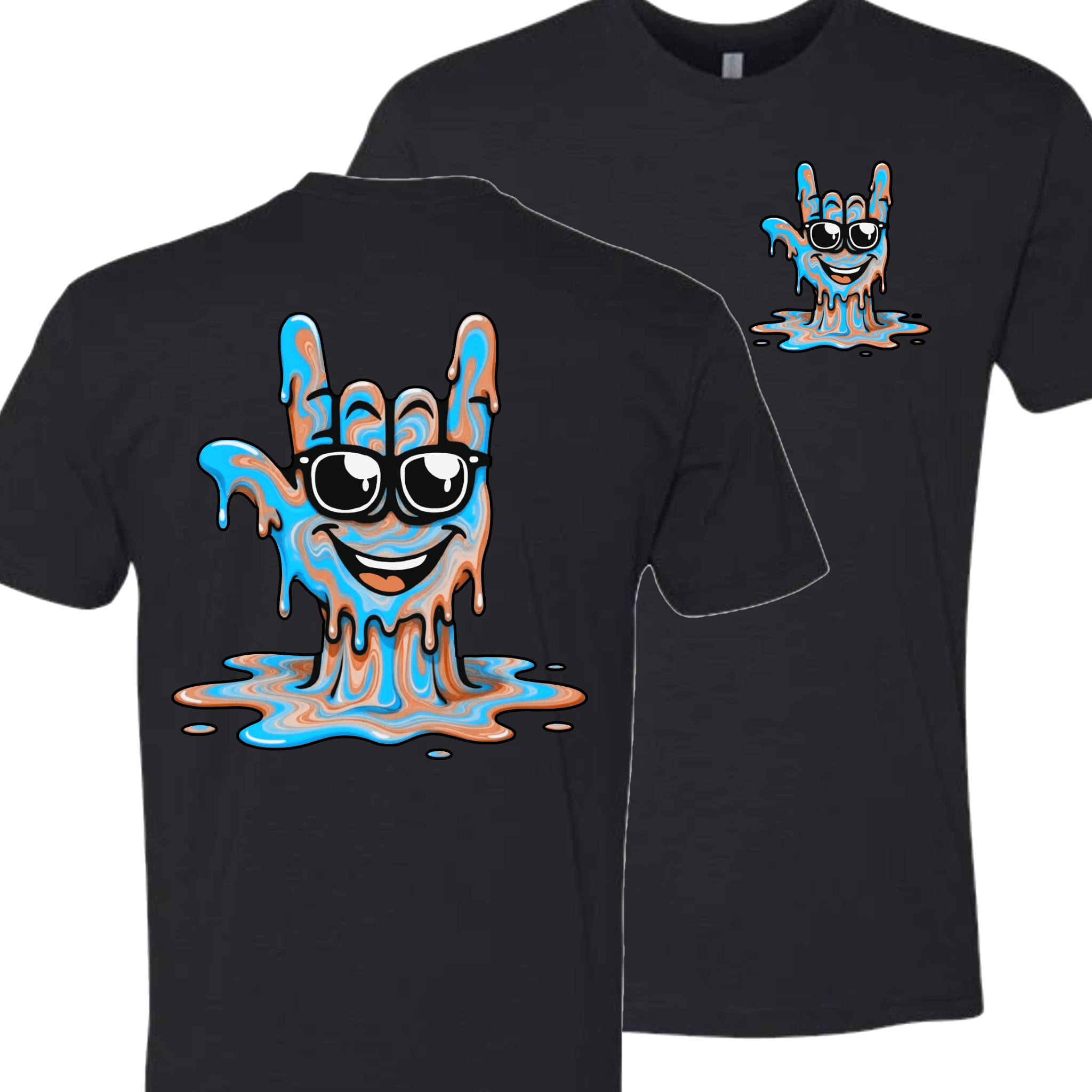 ASL Drip Face T-Shirt - Brown