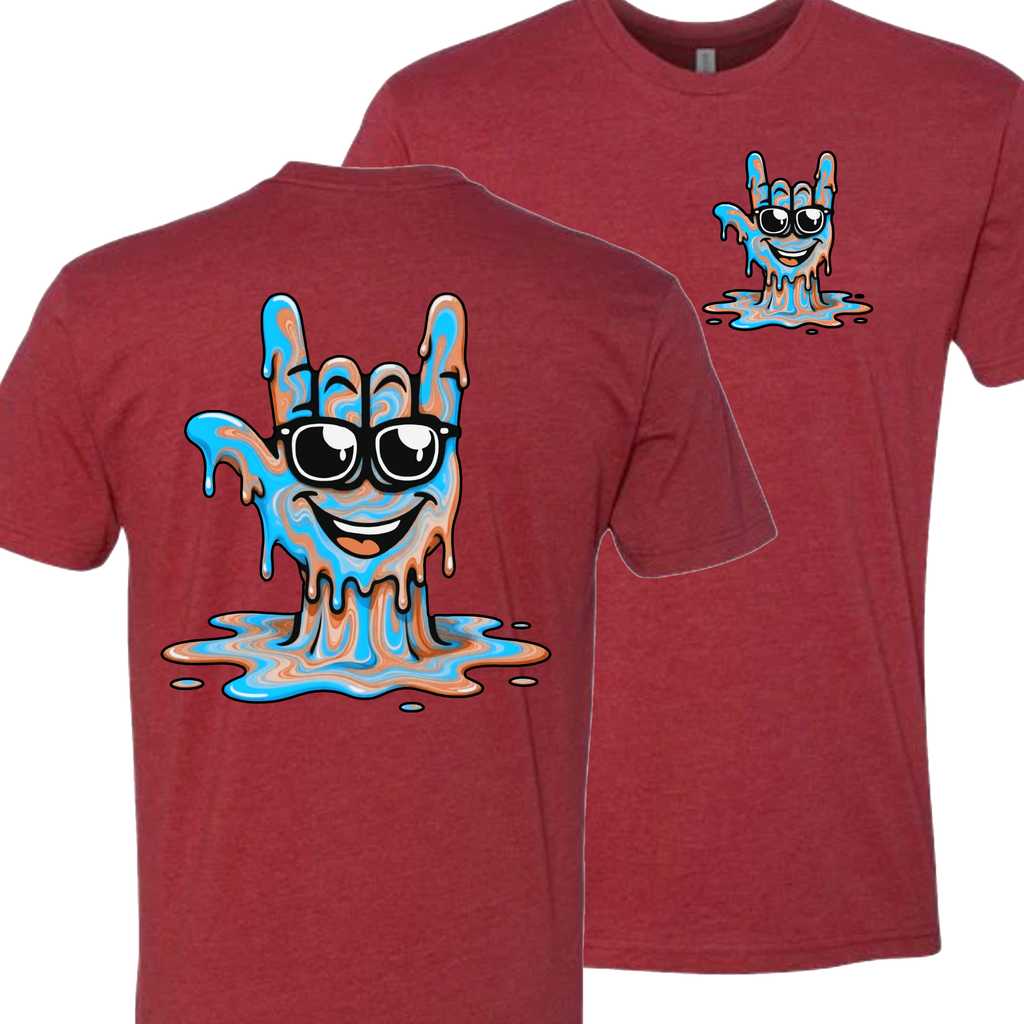 ASL Drip Face T-Shirt - Brown