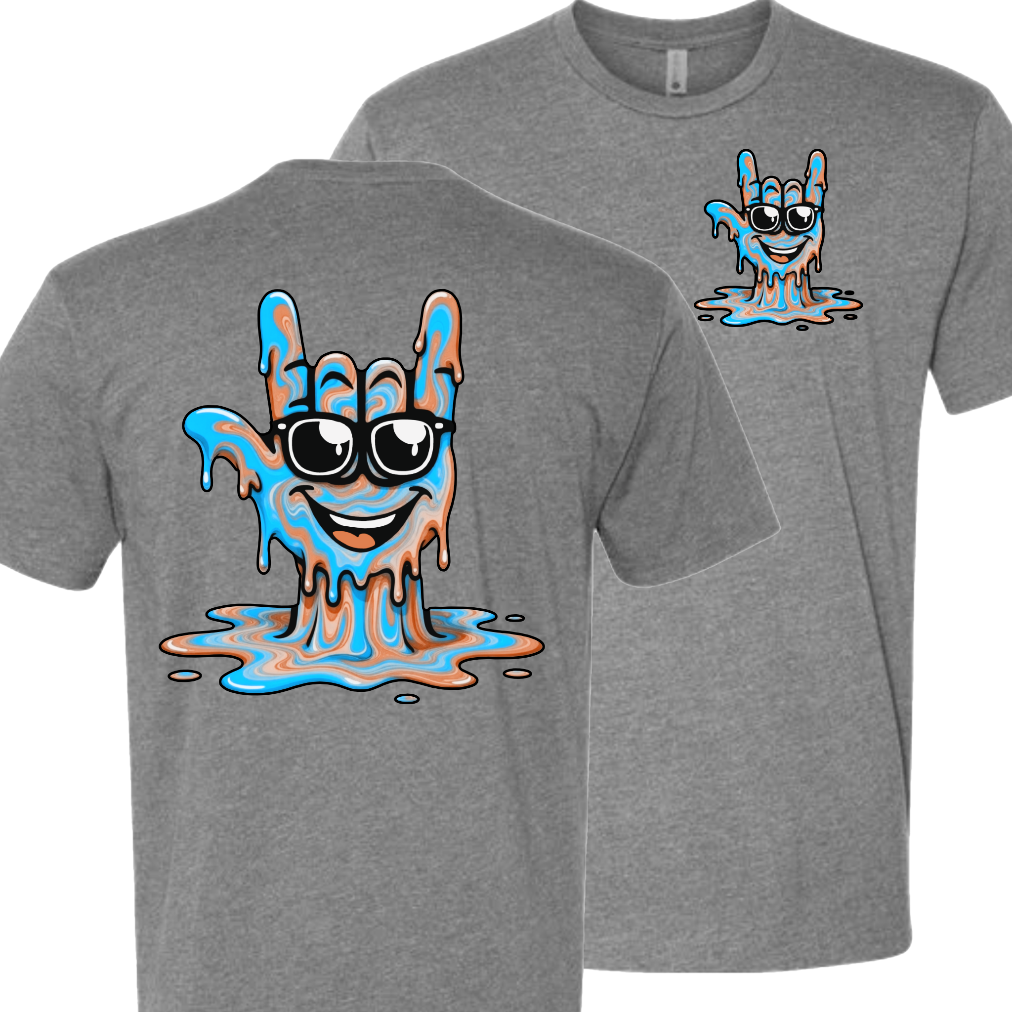 ASL Drip Face T-Shirt - Brown