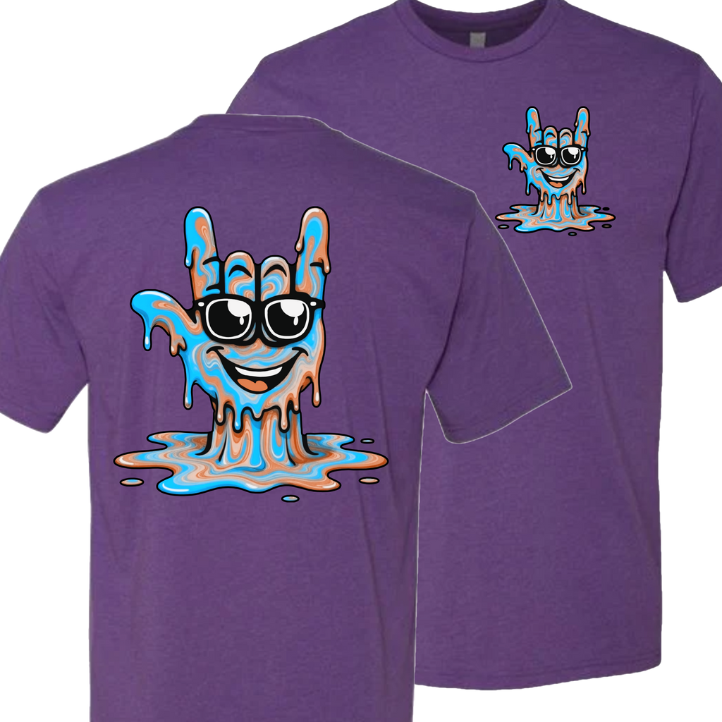 ASL Drip Face T-Shirt - Brown