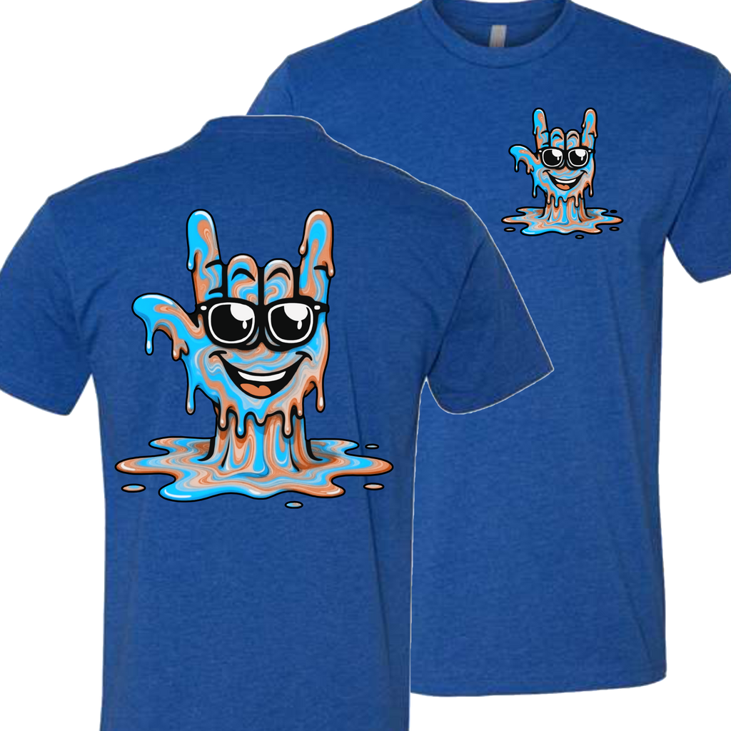 ASL Drip Face T-Shirt - Brown