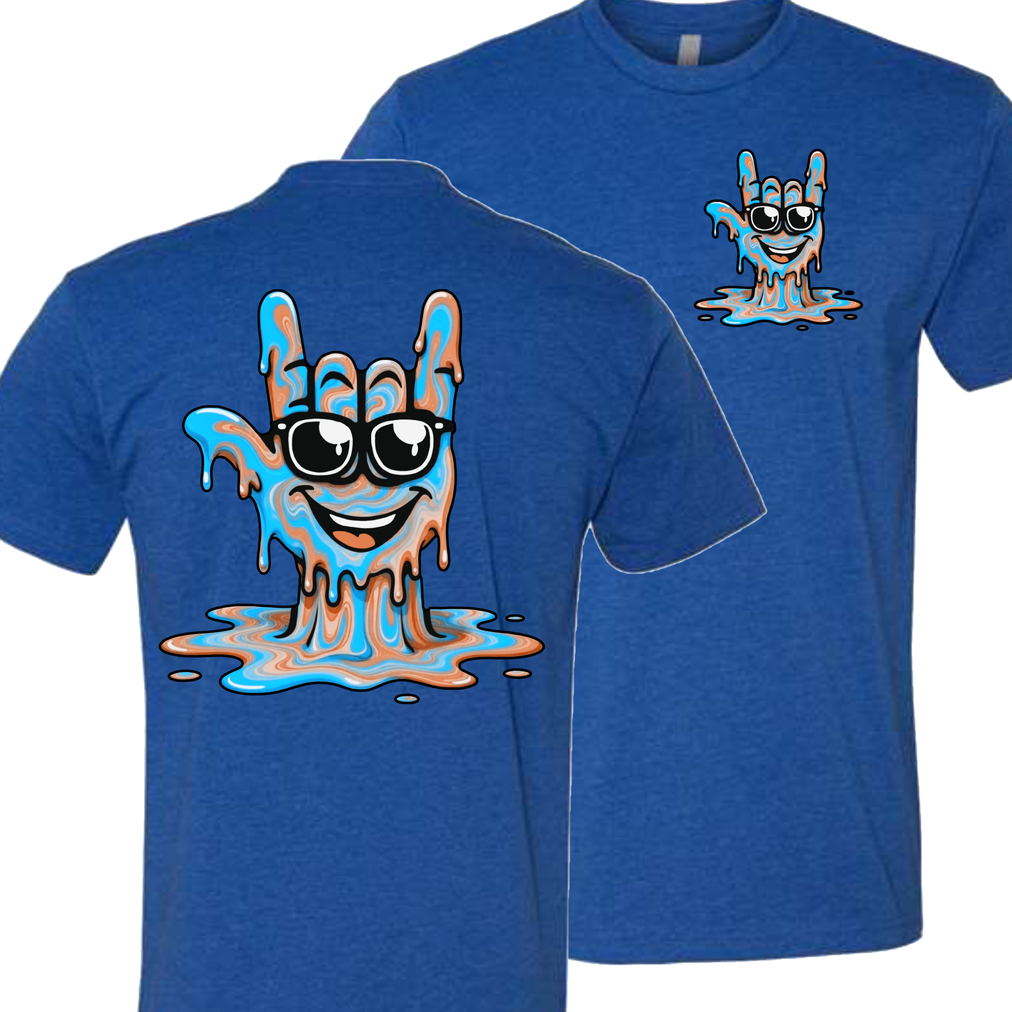 ASL Drip Face T-Shirt - Brown