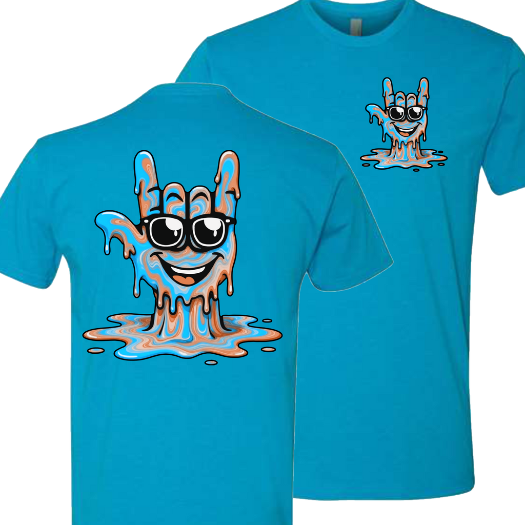 ASL Drip Face T-Shirt - Brown