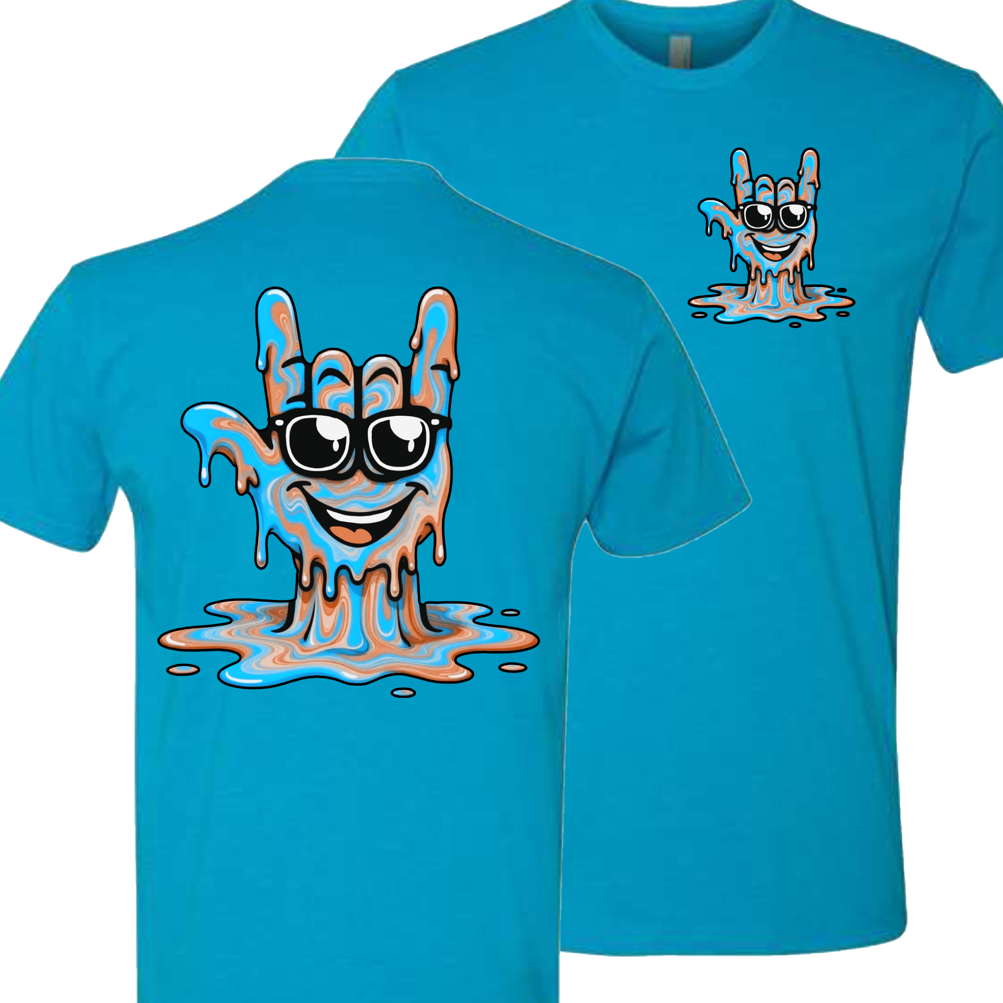 ASL Drip Face T-Shirt - Brown