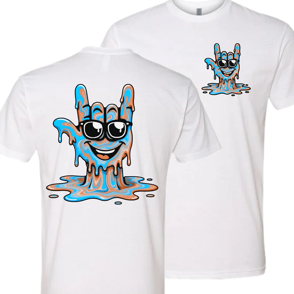 ASL Drip Face T-Shirt - Brown