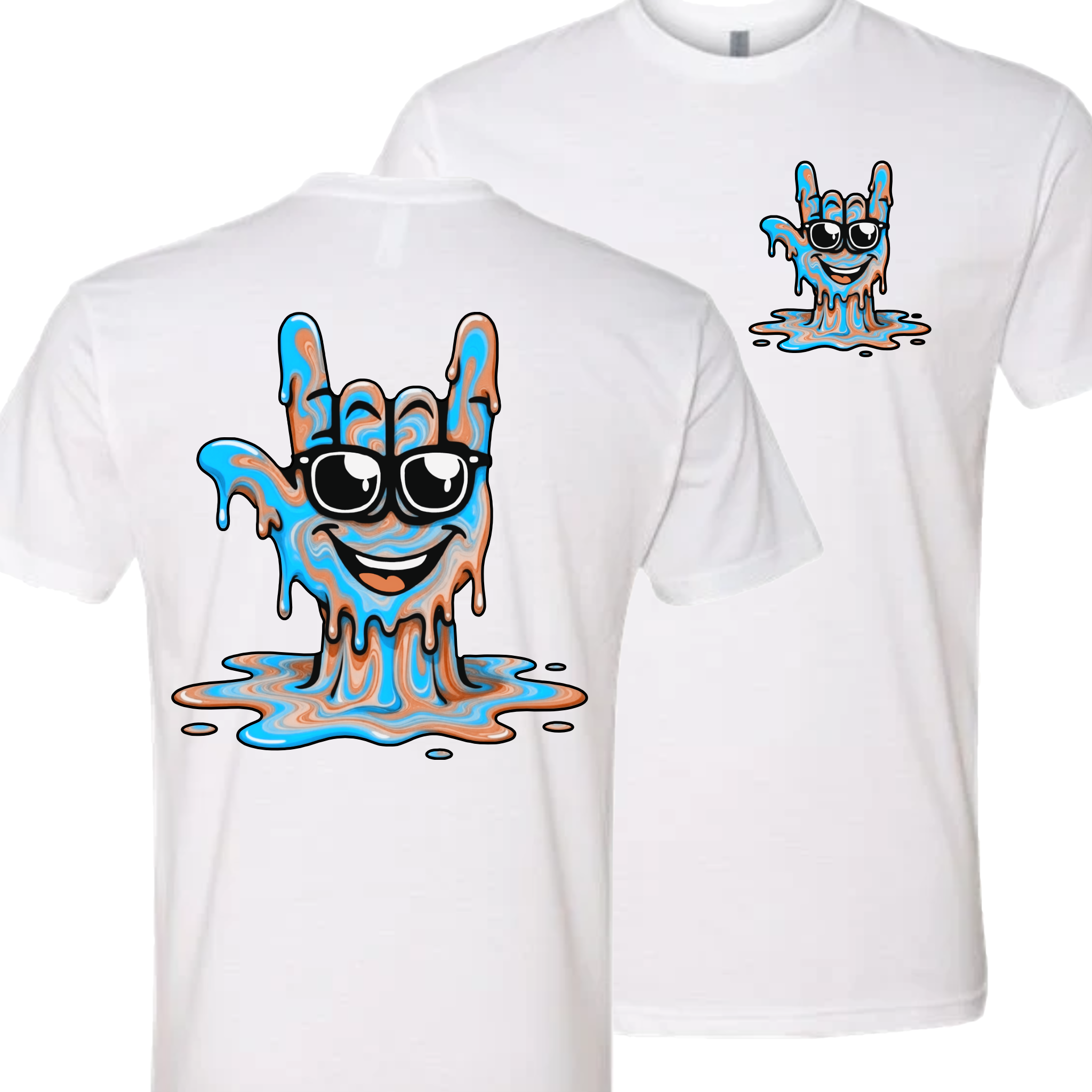 ASL Drip Face T-Shirt - Brown