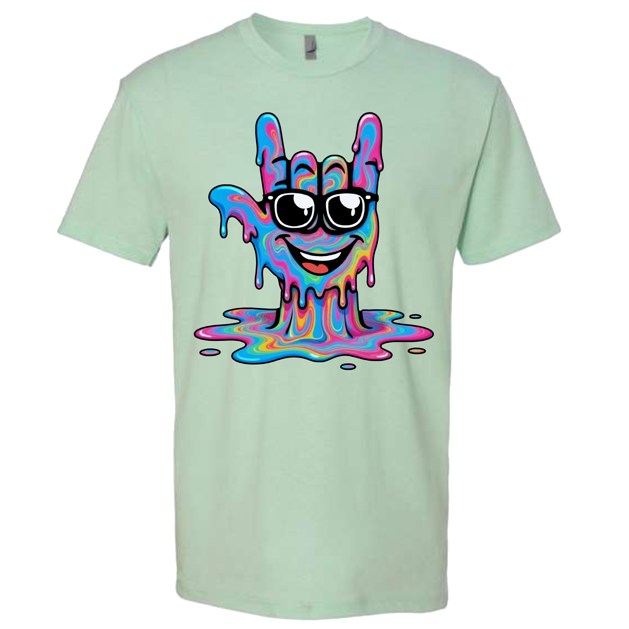 ASL Drip Face T-Shirt - Rainbow