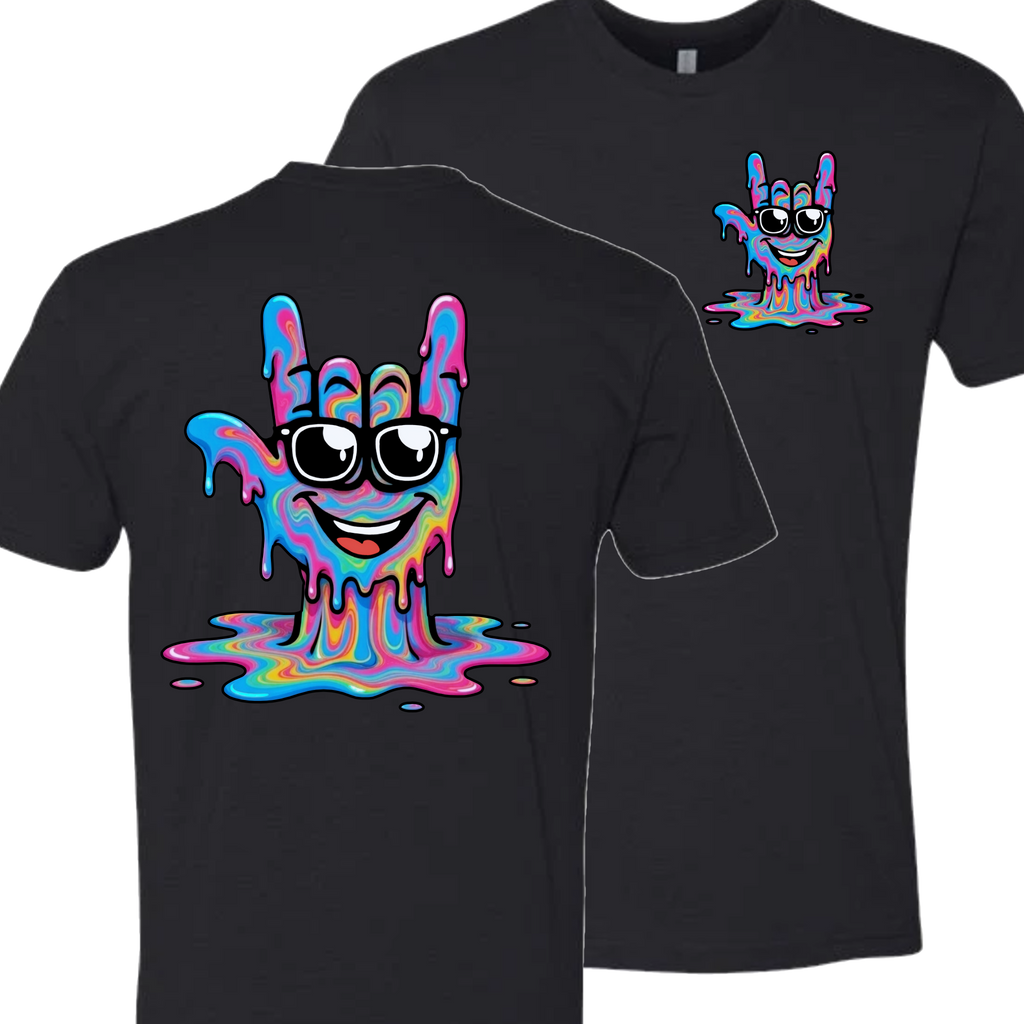 ASL Drip Face T-Shirt - Rainbow
