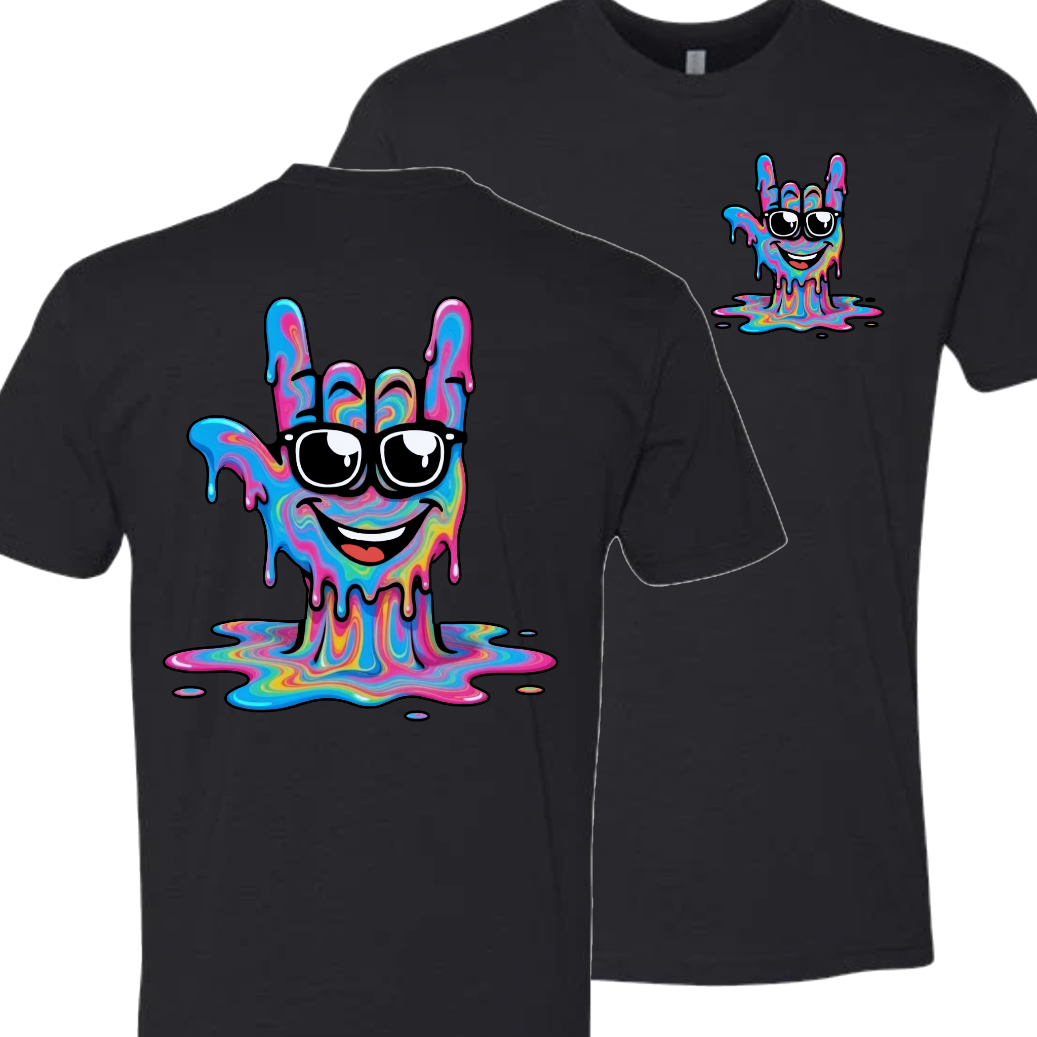 ASL Drip Face T-Shirt - Rainbow