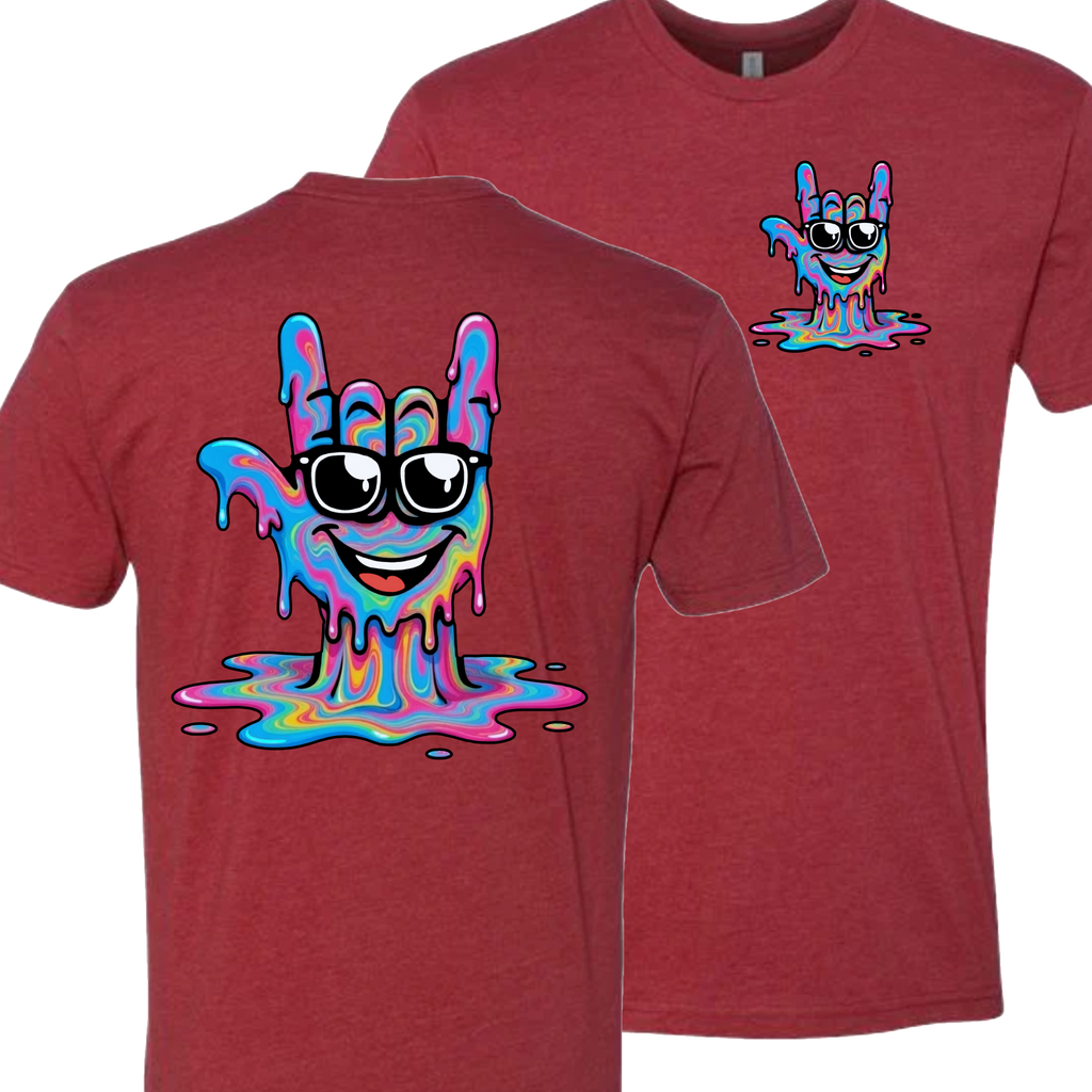 ASL Drip Face T-Shirt - Rainbow