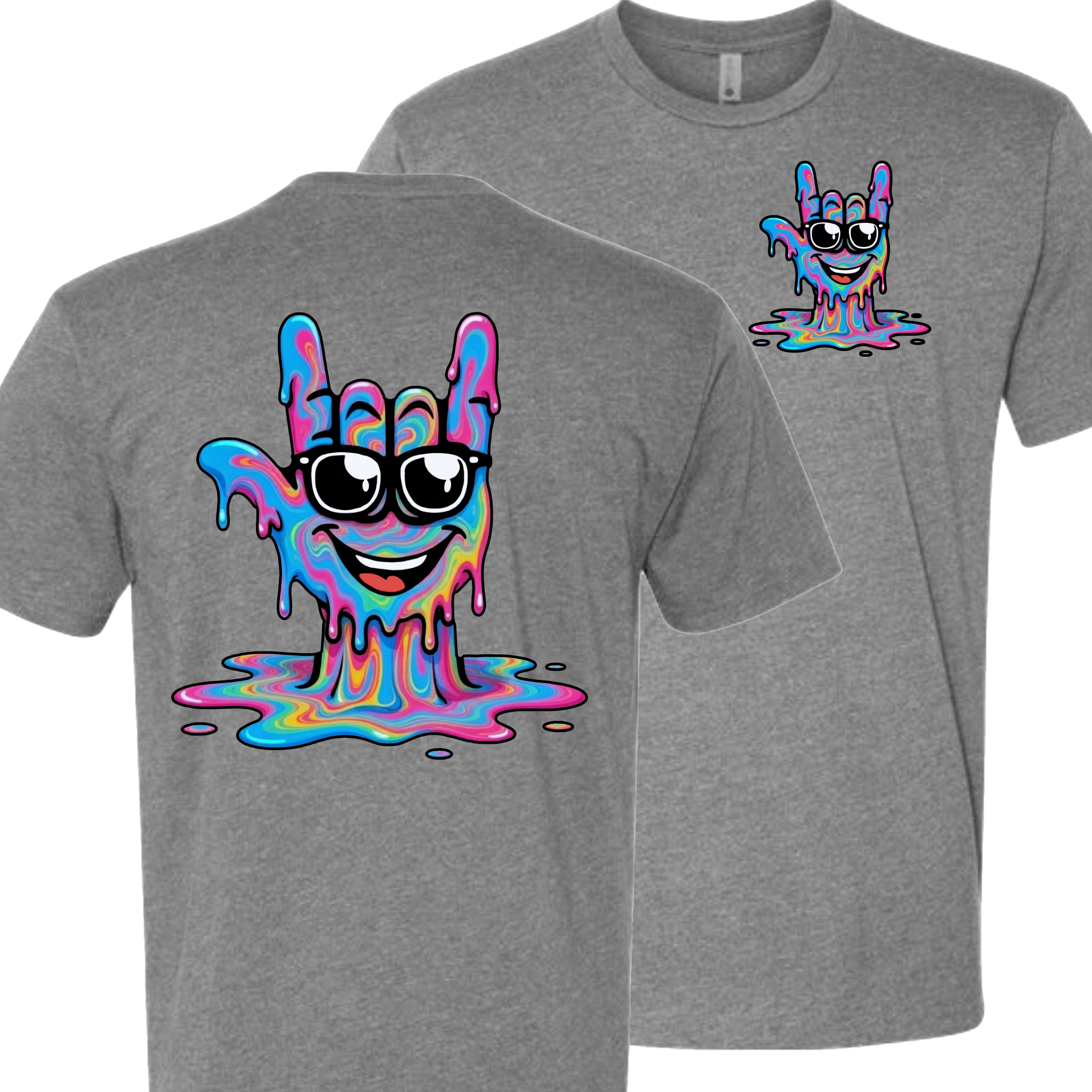 ASL Drip Face T-Shirt - Rainbow