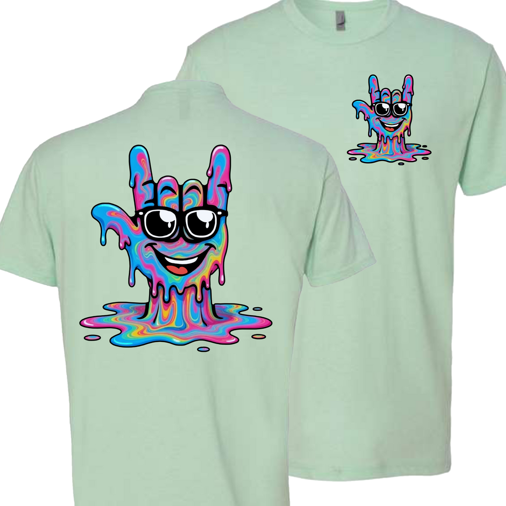 ASL Drip Face T-Shirt - Rainbow