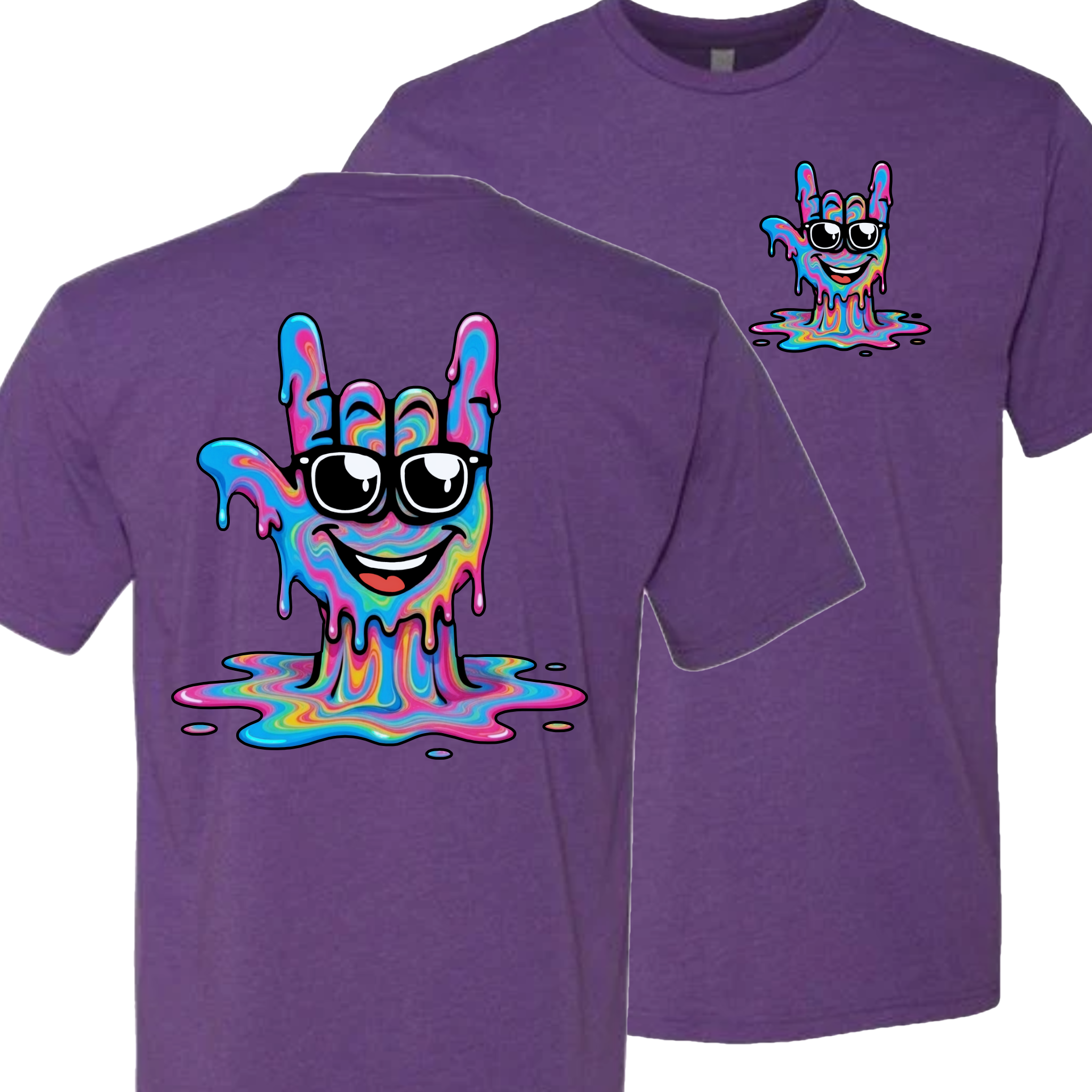 ASL Drip Face T-Shirt - Rainbow