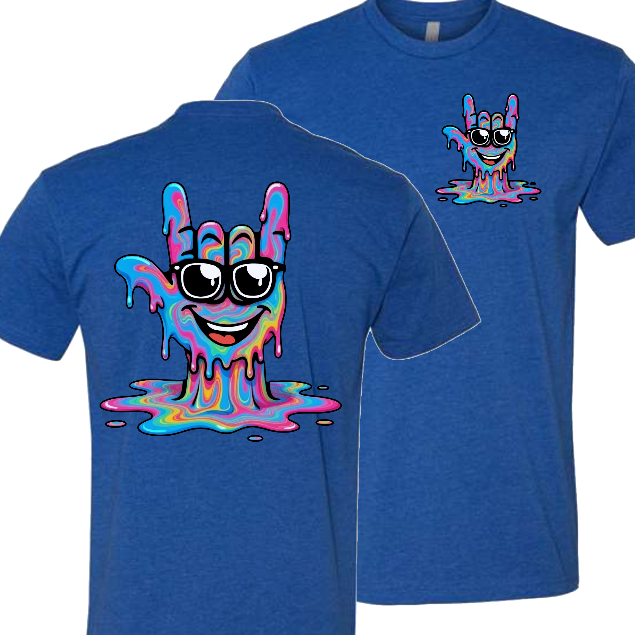 ASL Drip Face T-Shirt - Rainbow