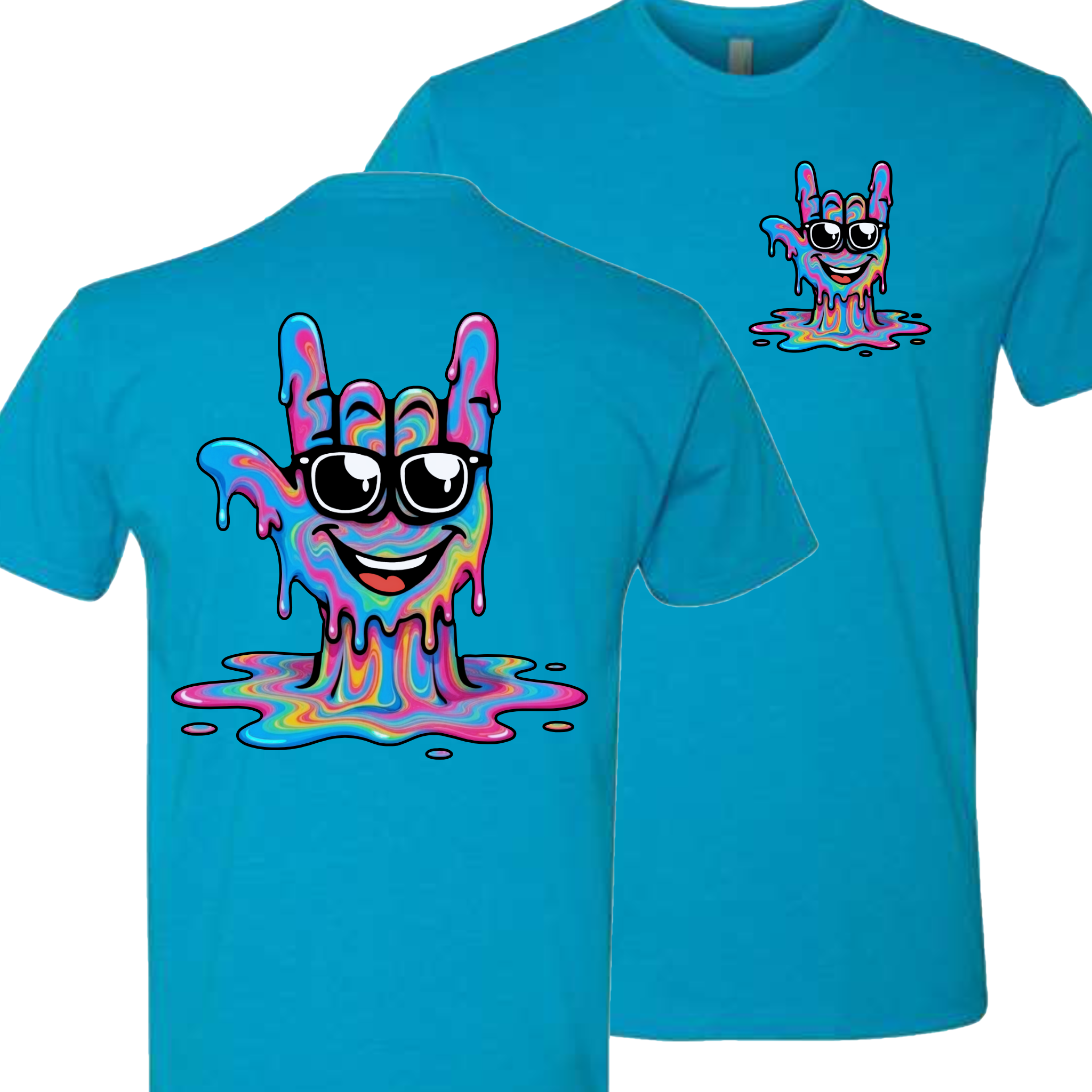 ASL Drip Face T-Shirt - Rainbow