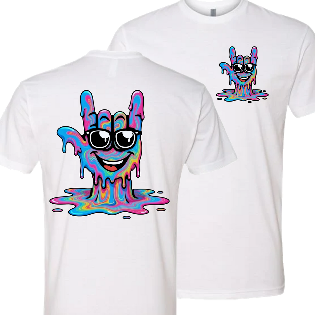 ASL Drip Face T-Shirt - Rainbow