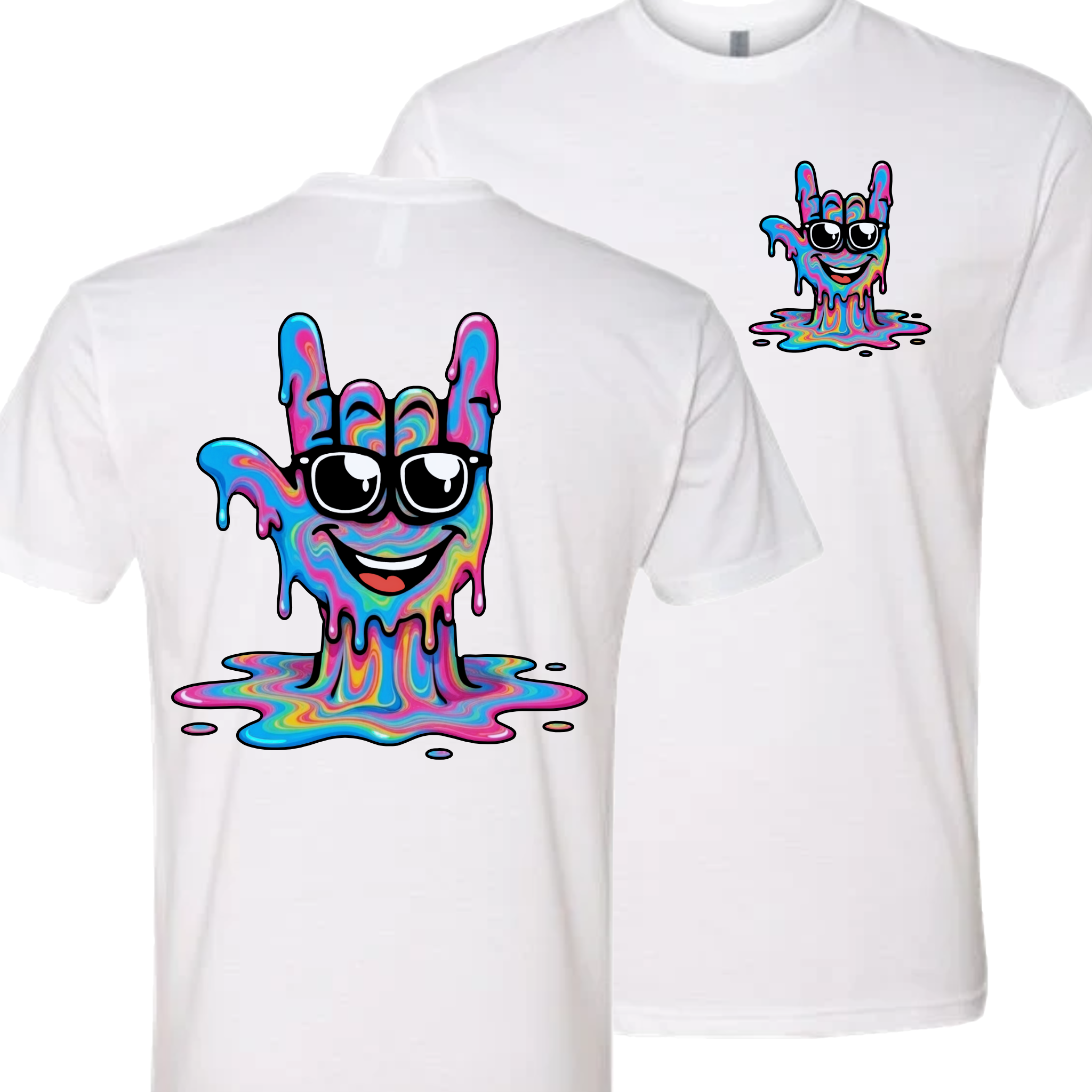 ASL Drip Face T-Shirt - Rainbow