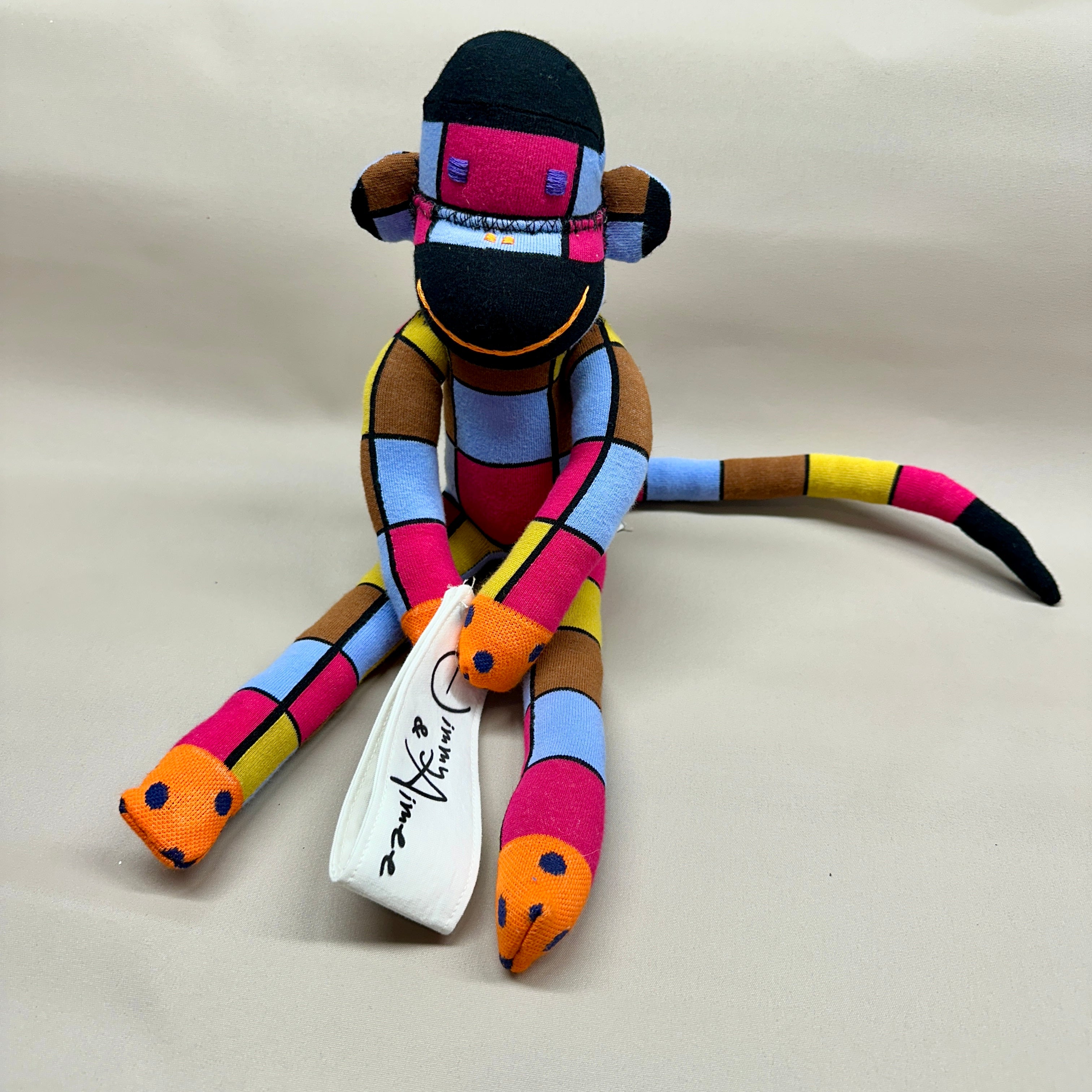 Sock Monkey - Colorful Brown and Orange