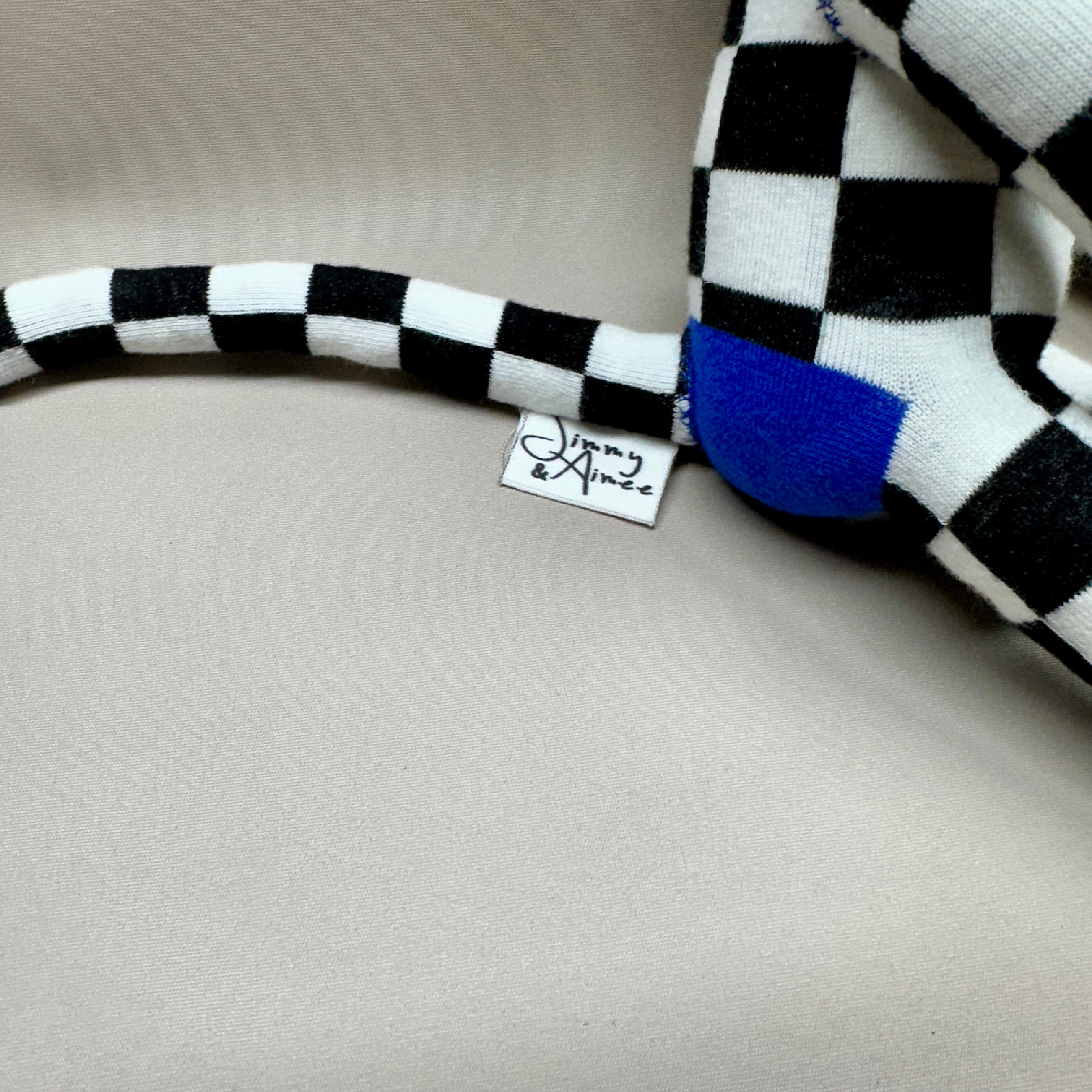 Sock Monkey - Black Checkered with Blue & Yellow