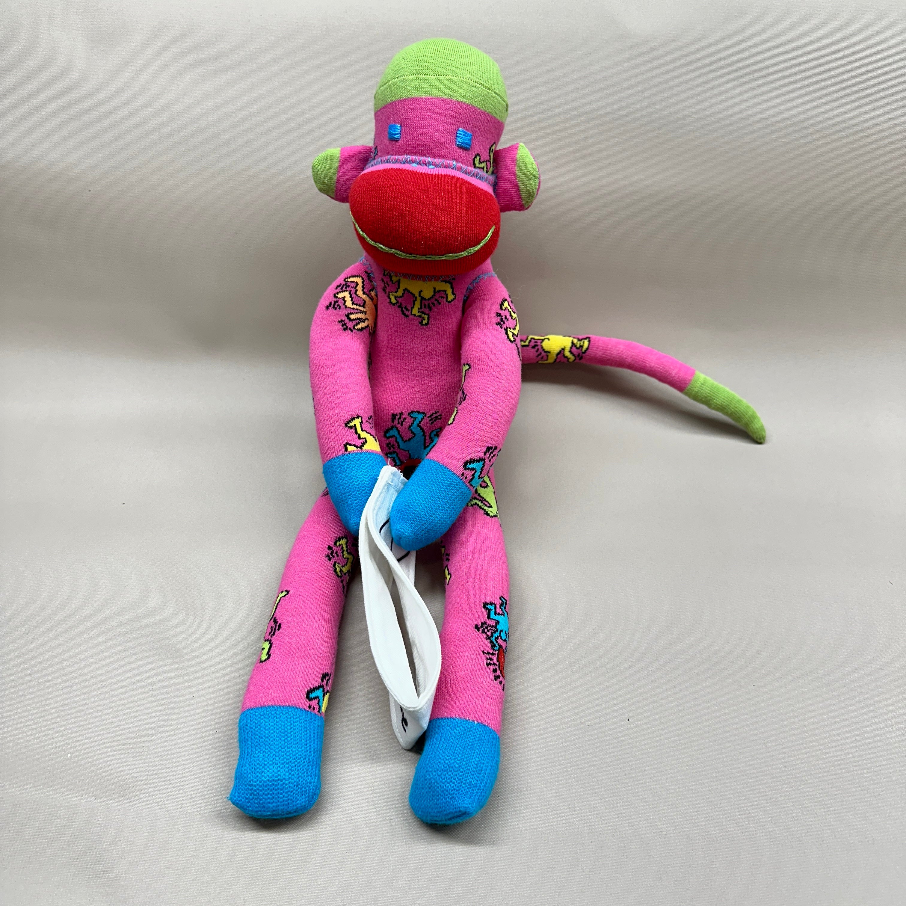 Sock Monkey - Keith Haring Pink