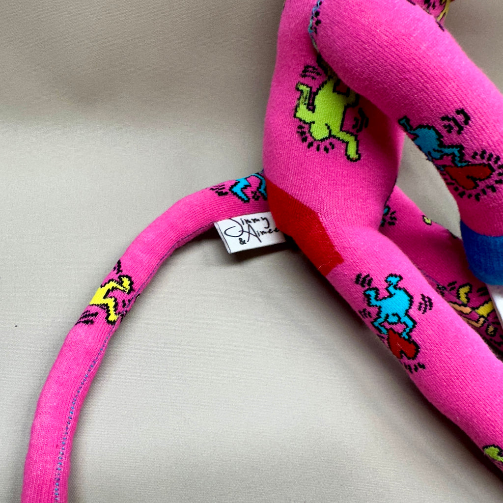 Sock Monkey - Keith Haring Pink