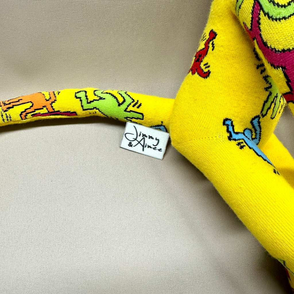 Sock Monkey - Keith Haring Yellow