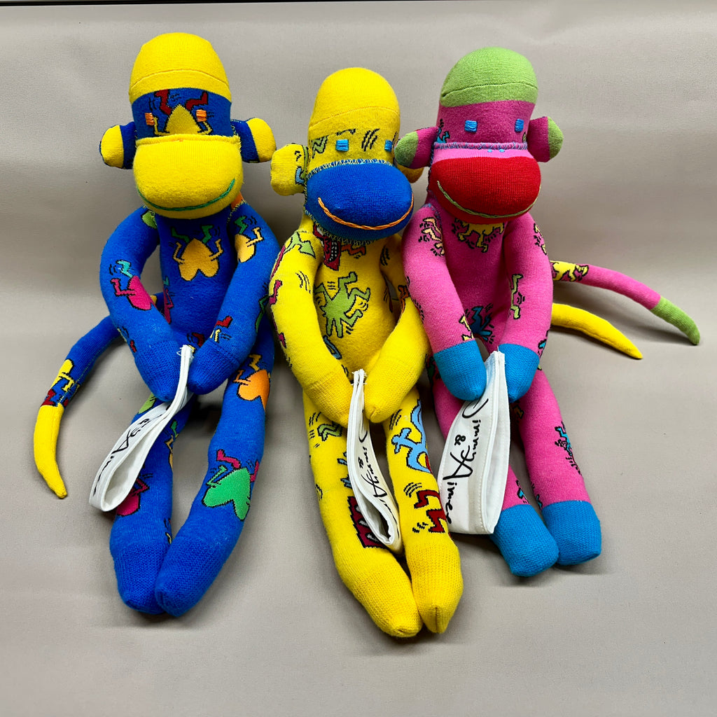 Sock Monkey - Keith Haring Blue