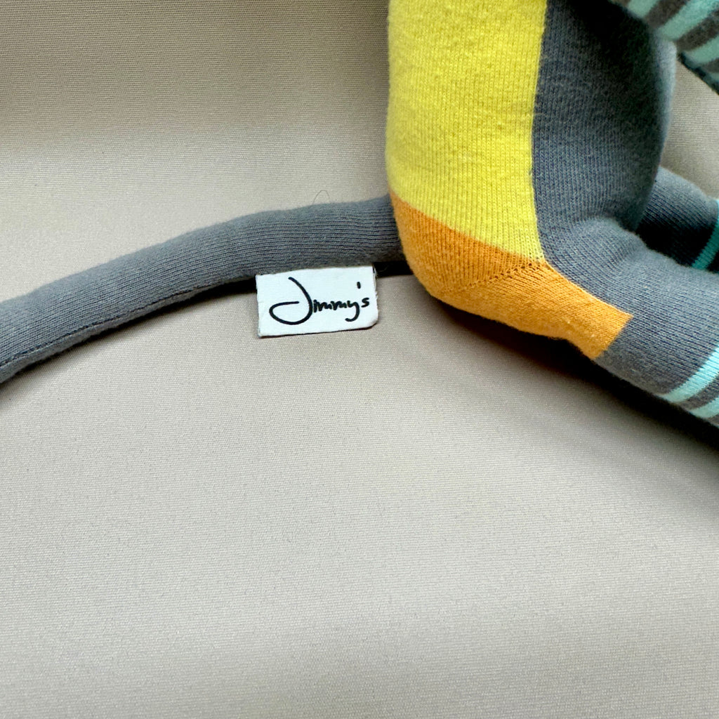 Sock Monkey - Grey, Blue, Orange