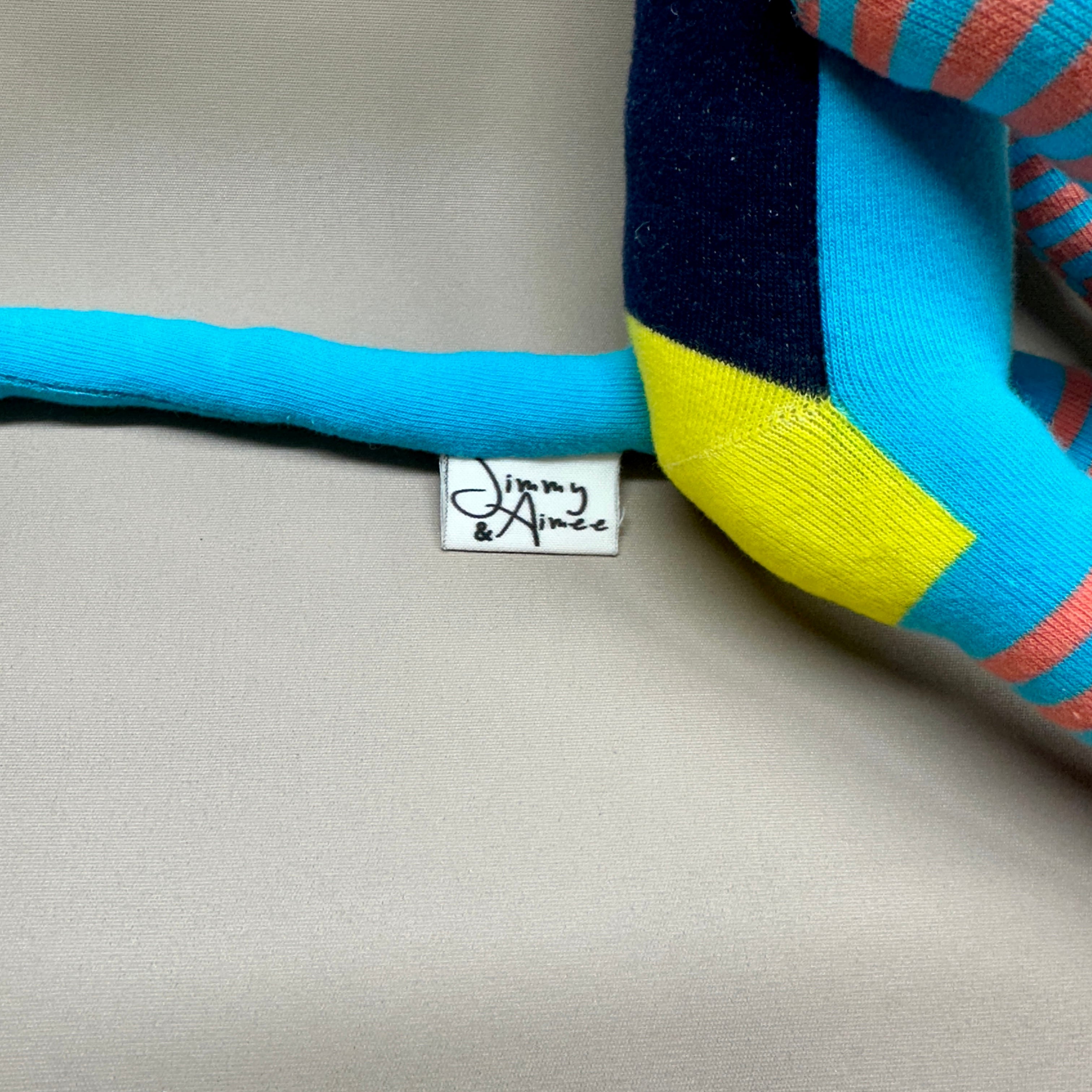 Sock Monkey - Blue, Salmon, Yellow