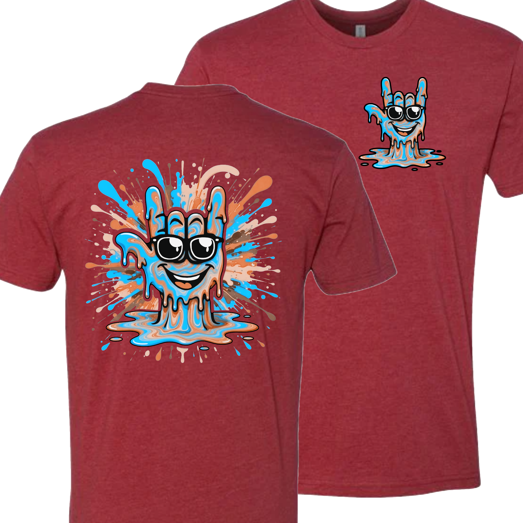 ASL Splash Face Brown T-Shirt