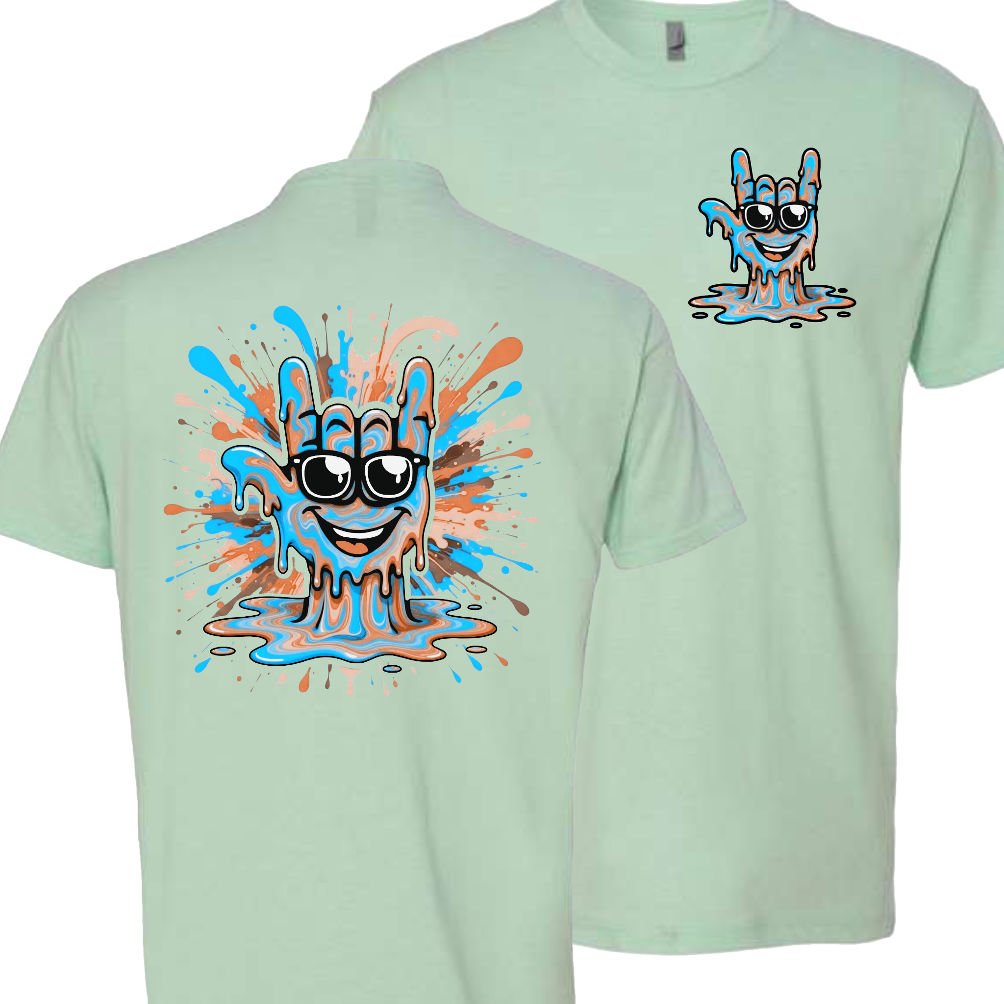 ASL Splash Face Brown T-Shirt