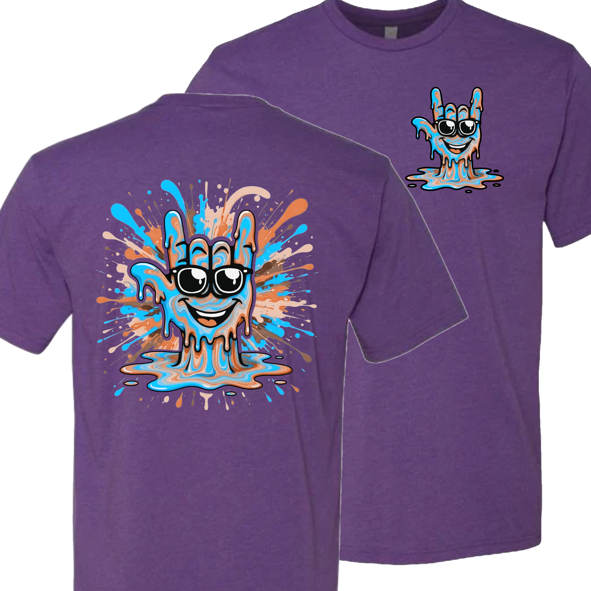 ASL Splash Face Brown T-Shirt