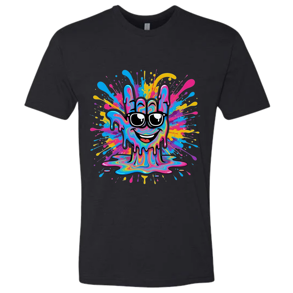 ASL Splash Face T-Shirt - Rainbow