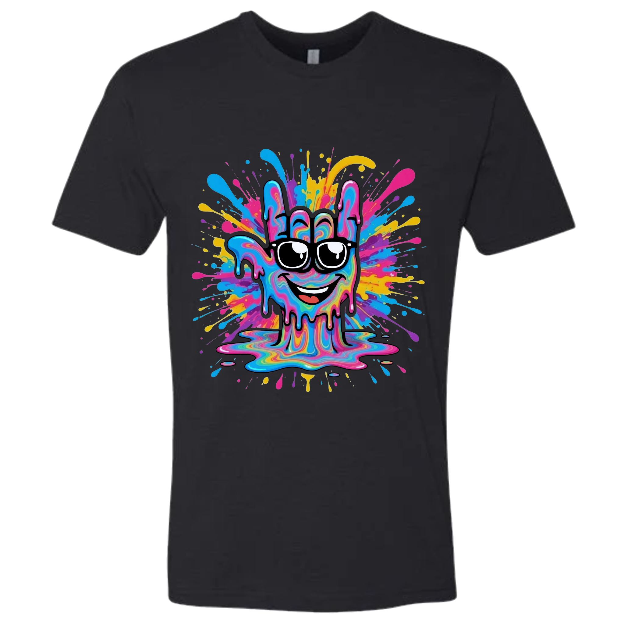 ASL Splash Face T-Shirt - Rainbow