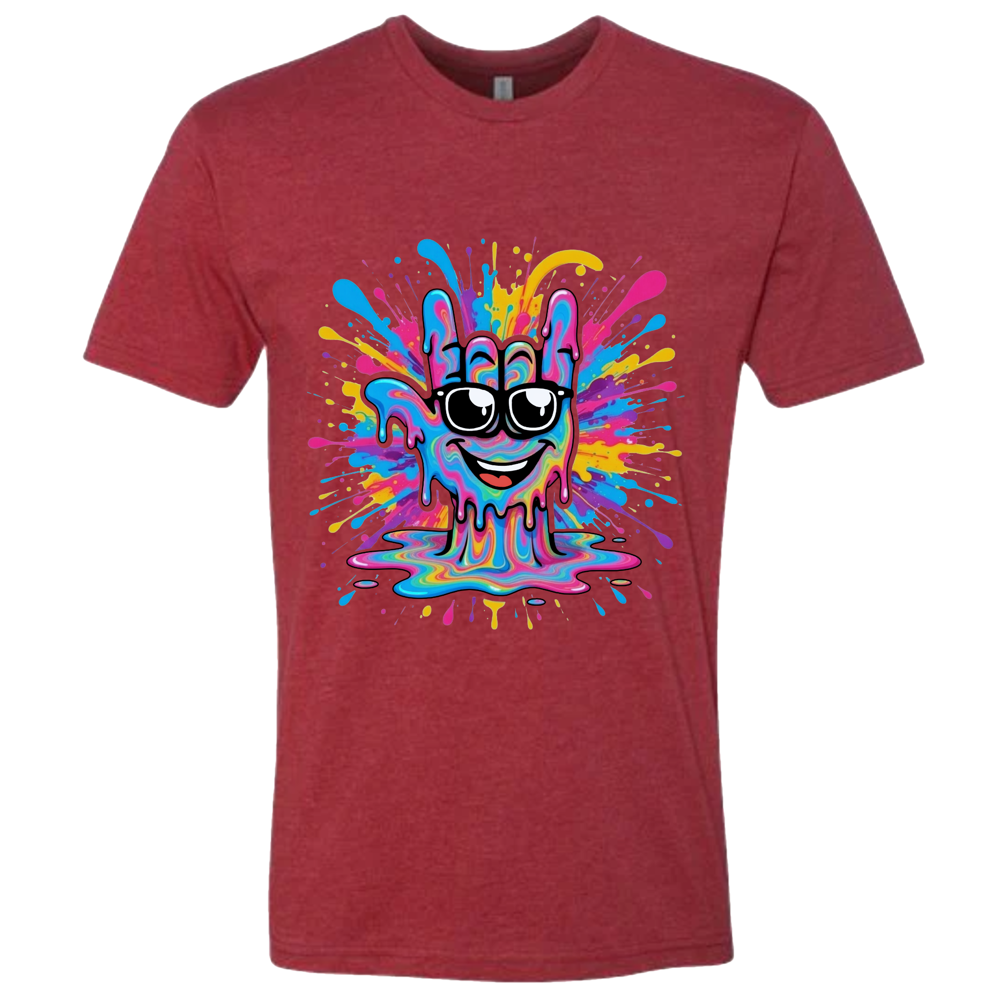 ASL Splash Face T-Shirt - Rainbow