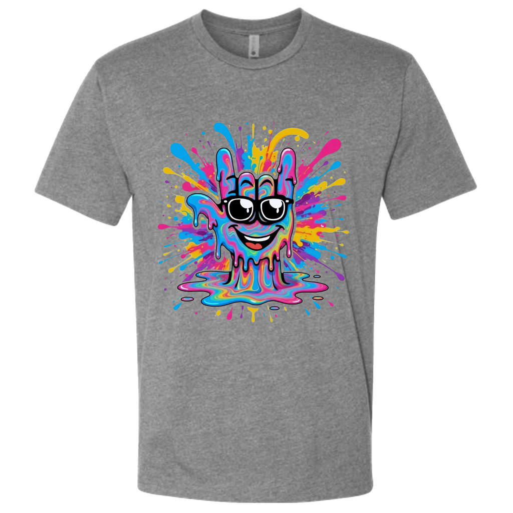 ASL Splash Face T-Shirt - Rainbow