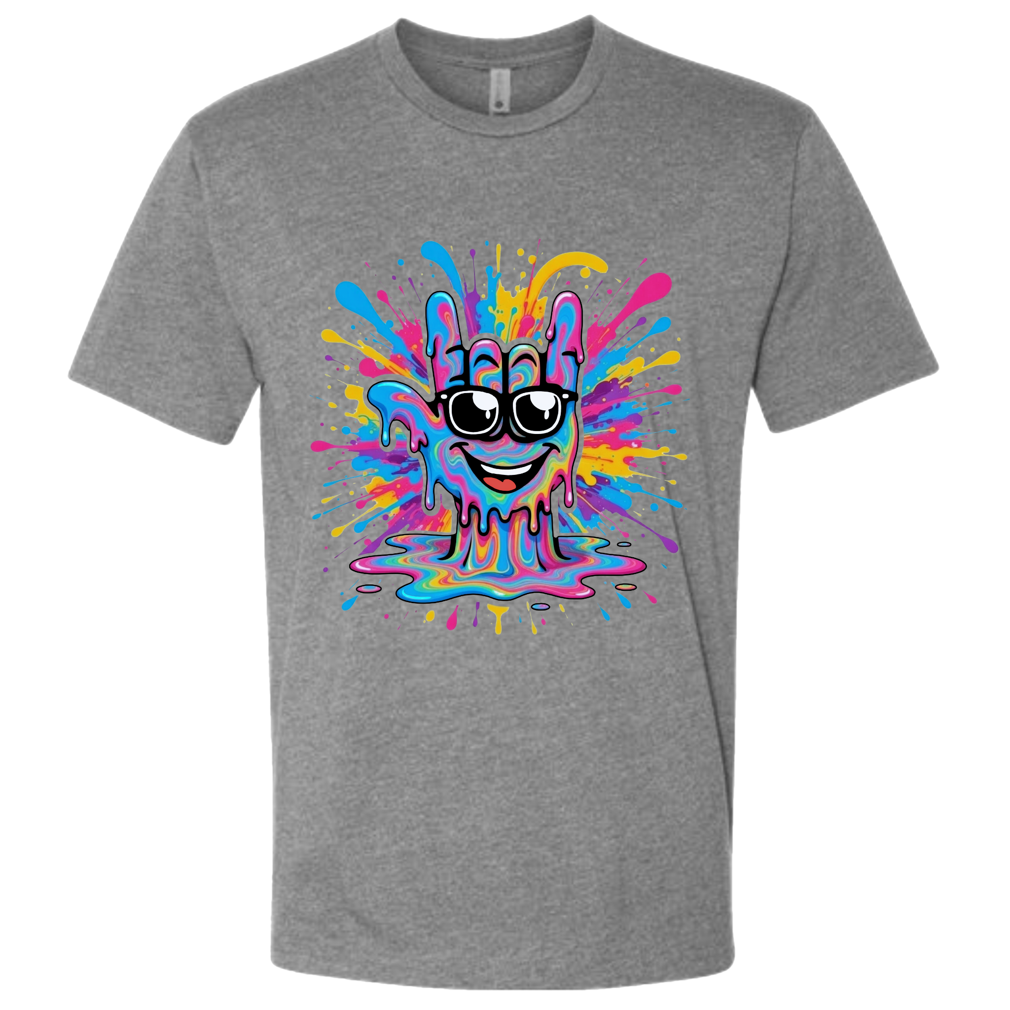 ASL Splash Face T-Shirt - Rainbow