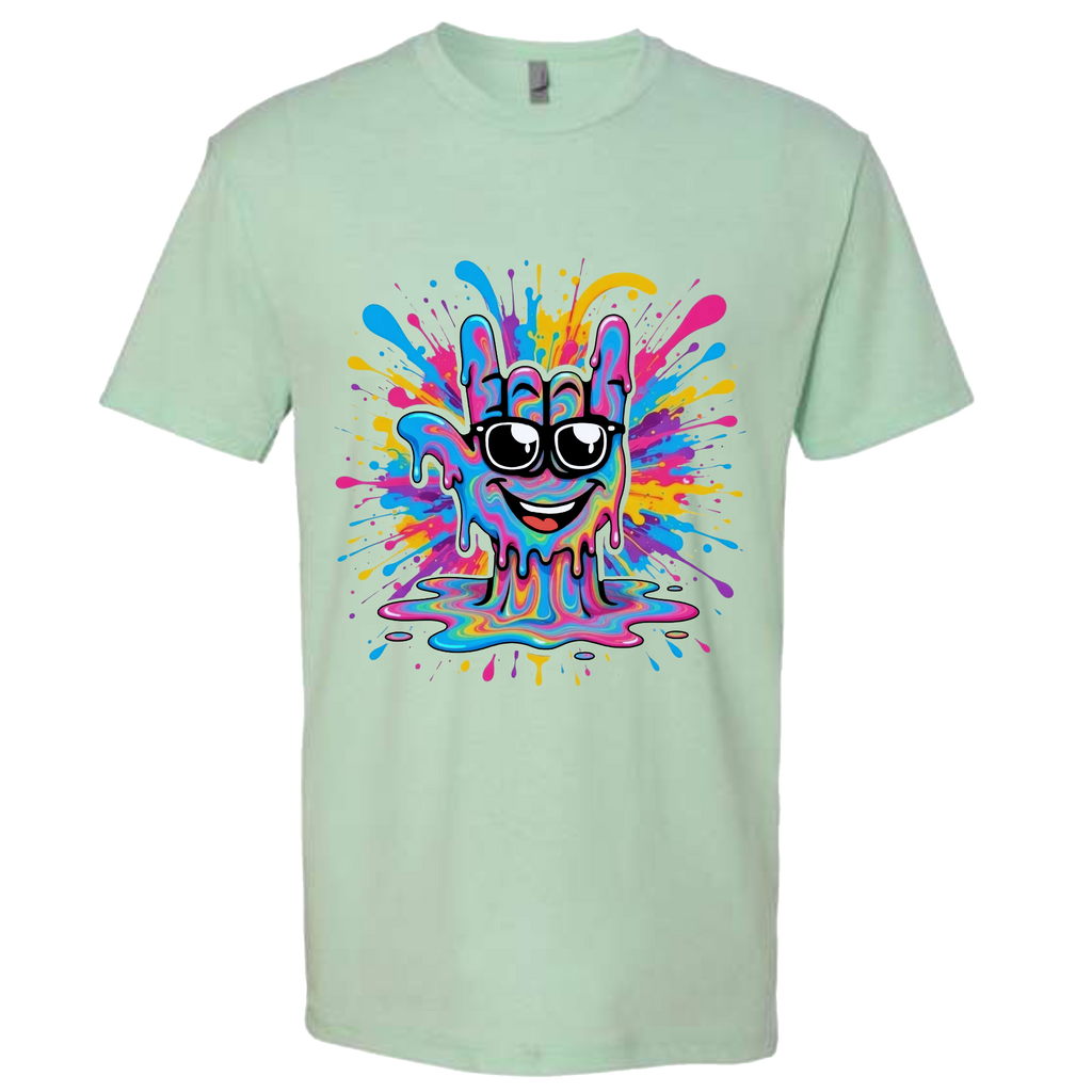ASL Splash Face T-Shirt - Rainbow