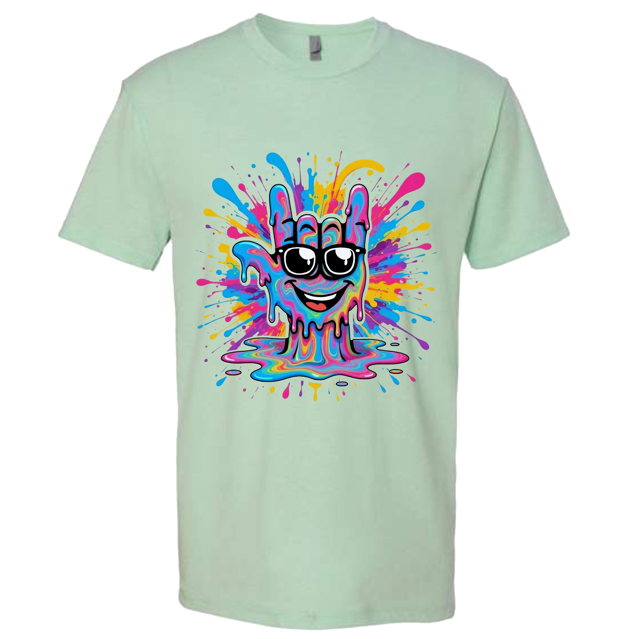 ASL Splash Face T-Shirt - Rainbow