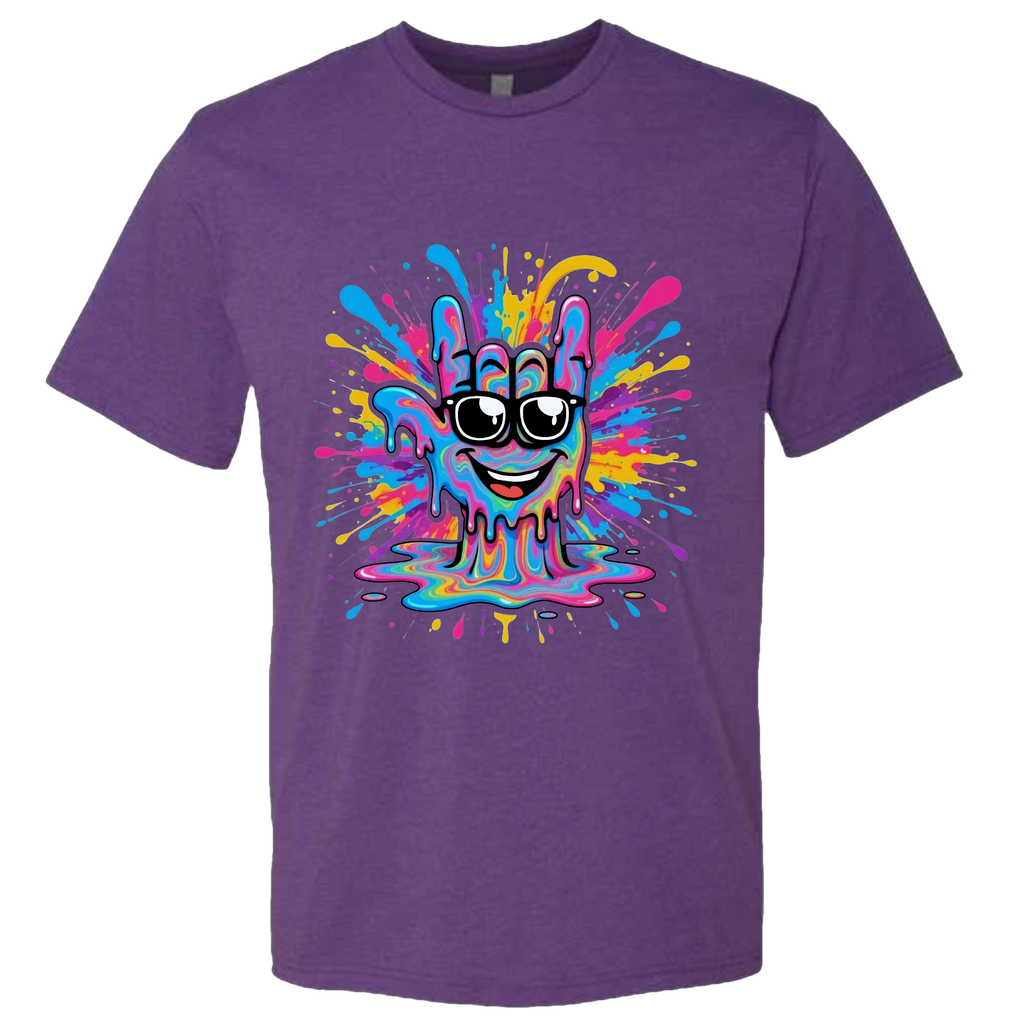 ASL Splash Face T-Shirt - Rainbow